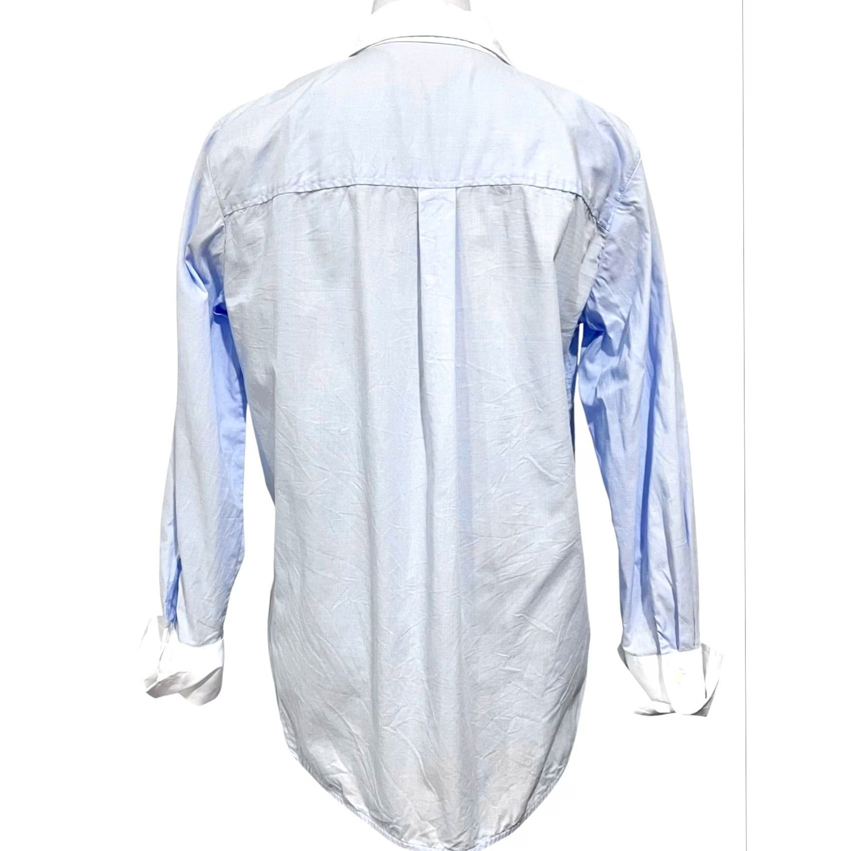 Ann Taylor LOFT Women’s Light Blue Button Down Shirt Clear Sequins Size S Long Sleeves Shirt Womens Party/Cocktail Formal Blue Size S / US 4 / IT 40 - 6 Thumbnail