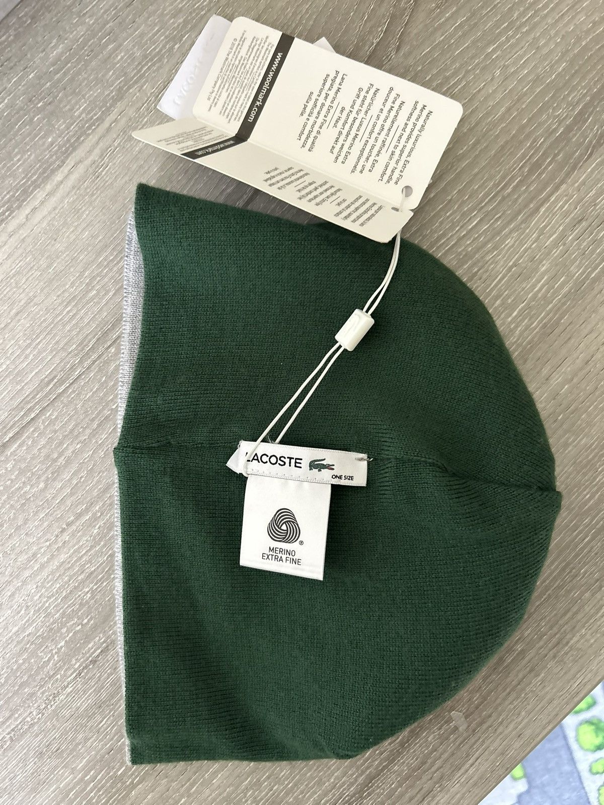 Lacoste Lacoste Unisex Merino Wool Contrast Reversible Beanie Size ONE SIZE - 6 Thumbnail