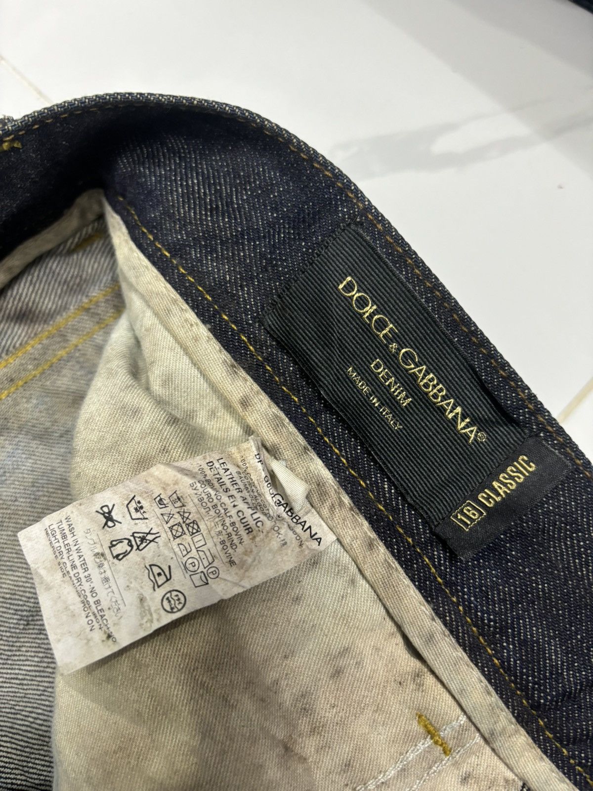 Dolce & Gabbana 🐎DOLCE & GABBANA FLOWER KNIT DISTRESSED DENIM JEANS Size US 35 - 12 Thumbnail