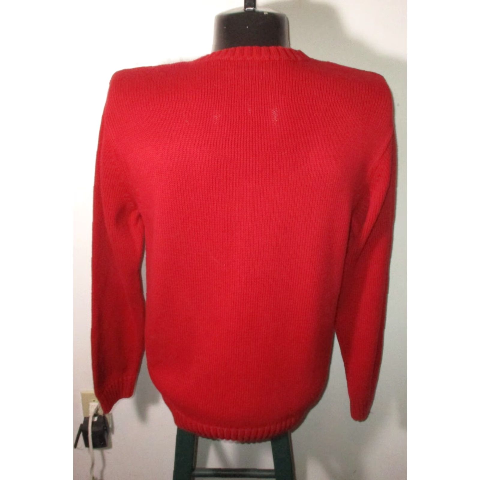 Chaps CHAPS Sweater Men L Red 100% Cotton Long Sleeve Crew NWOT Size US L / EU 52-54 / 3 - 5 Thumbnail