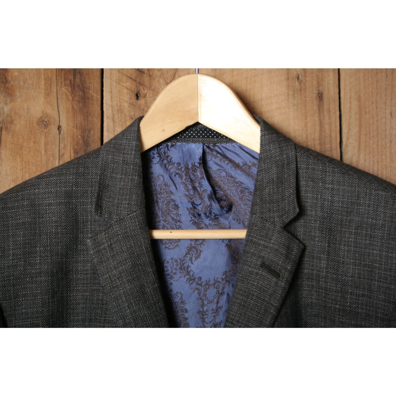 Vintage SAND Gray Linen & Wool Blend Sport Coat Blazer US 42 EUR 54 Size 42R - 2 Thumbnail