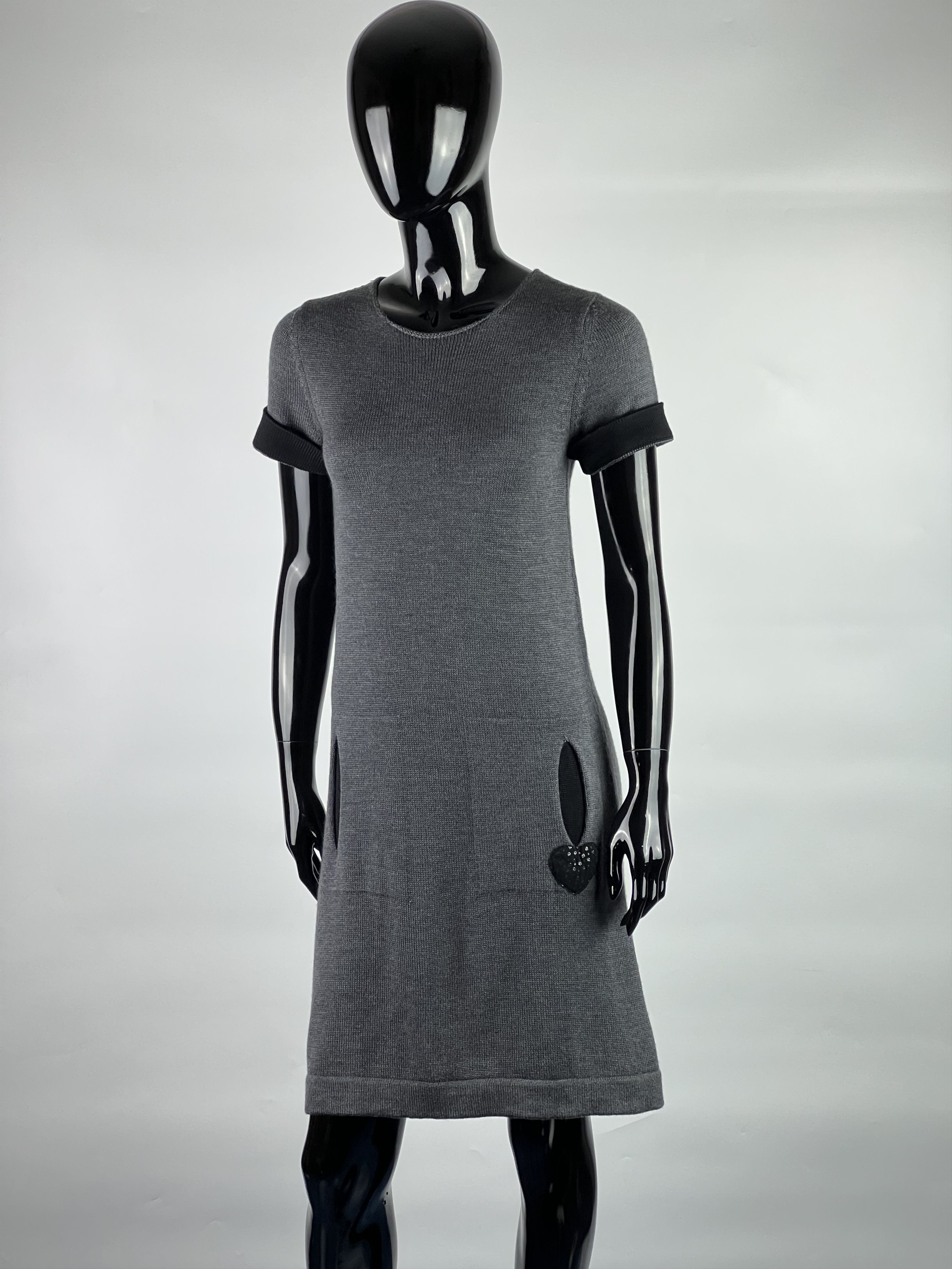 TWINSET Twin-Set Gray 100% Wool Dress Size M Size M / US 6-8 / IT 42-44 - 1 Thumbnail