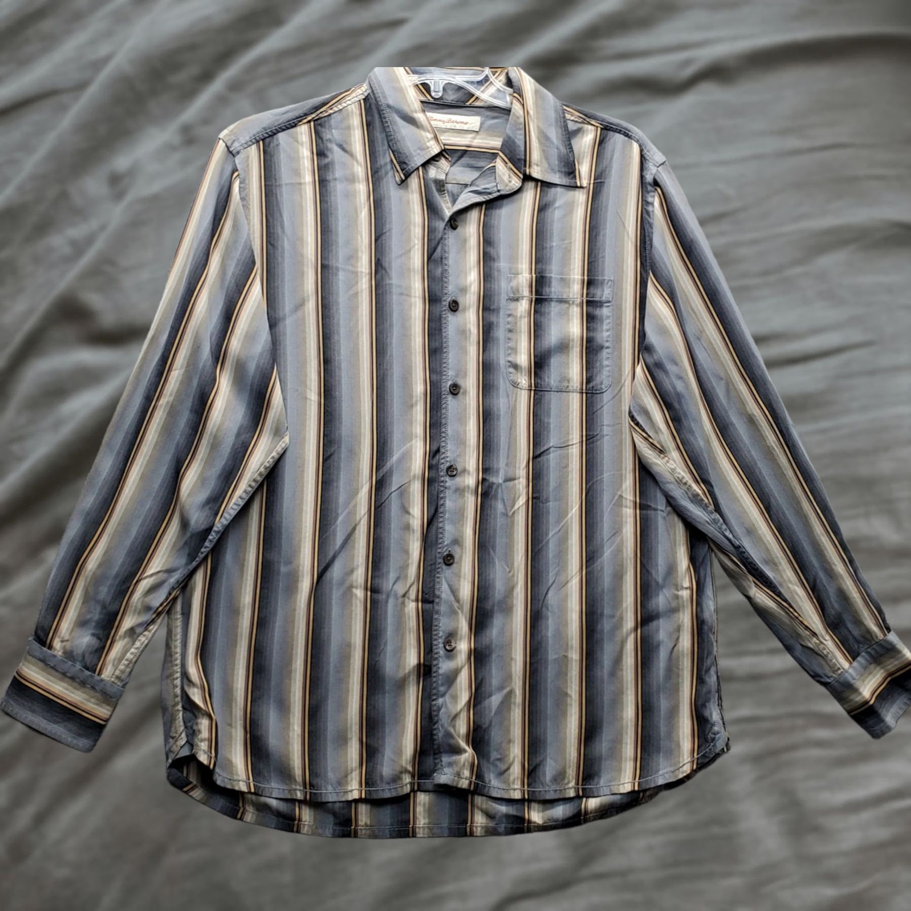 Tommy Bahama Tommy Bahama Shirt Mens L Multicolor Striped Long Sleeve Button Up Collar Chest Pocket Size US L / EU 52-54 / 3 - 1 Thumbnail