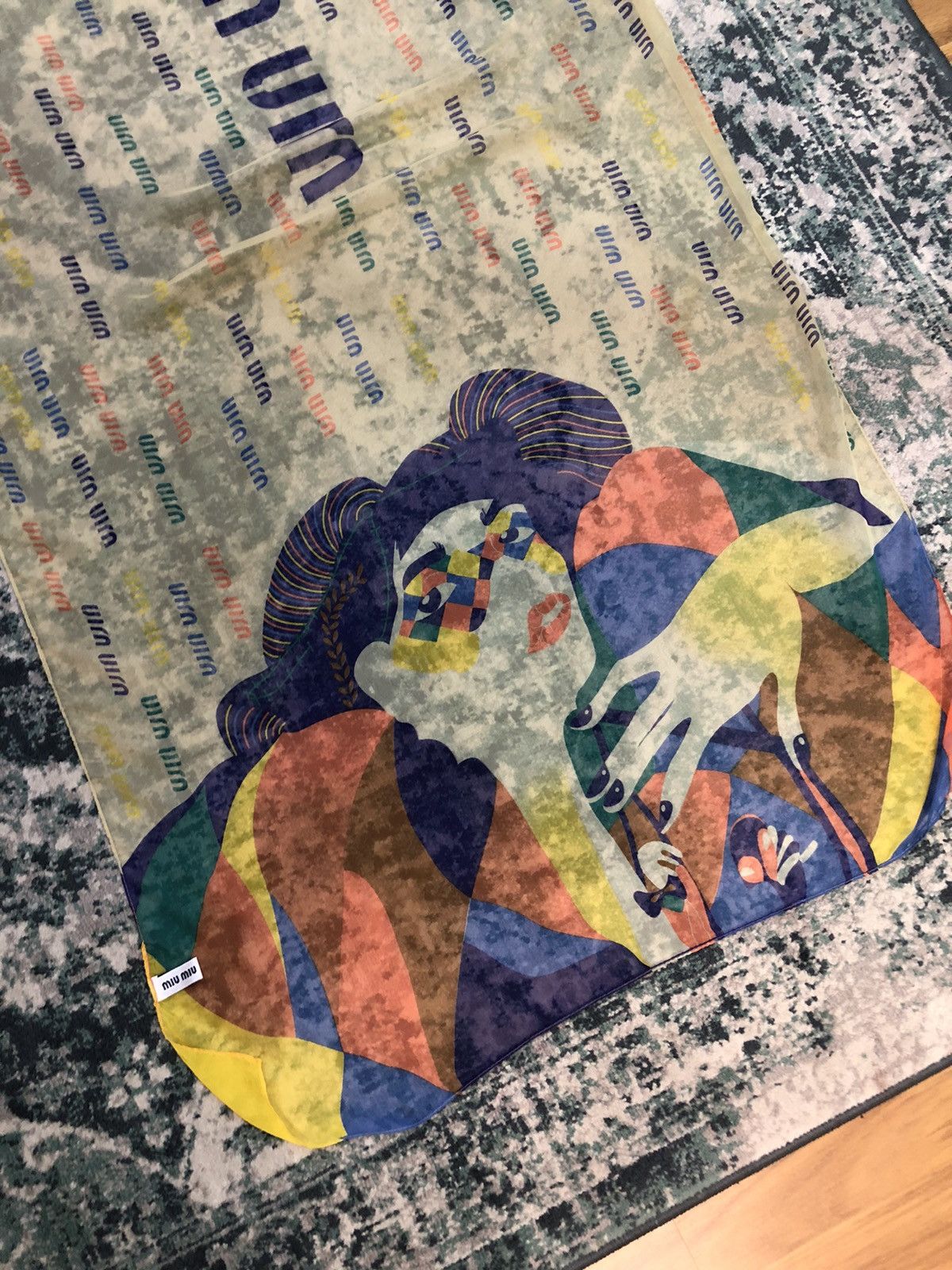 Miu Miu AW99 Miu Miu Harlequin Limited Edition Silk Scarves Shawl Size ONE SIZE - 7 Thumbnail