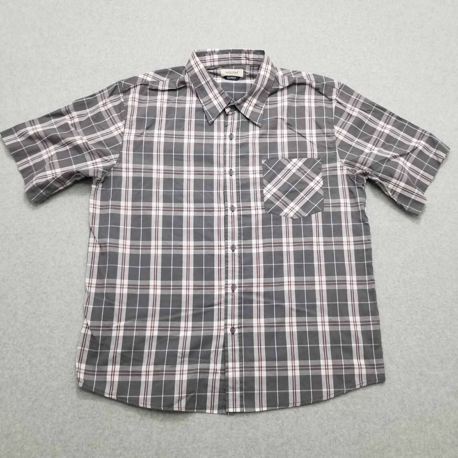 Anchor Blue Anchor Blue Shirt Mens XL Plaid Button Up Short Sleeve Size US XL / EU 56 / 4 - 1 Thumbnail