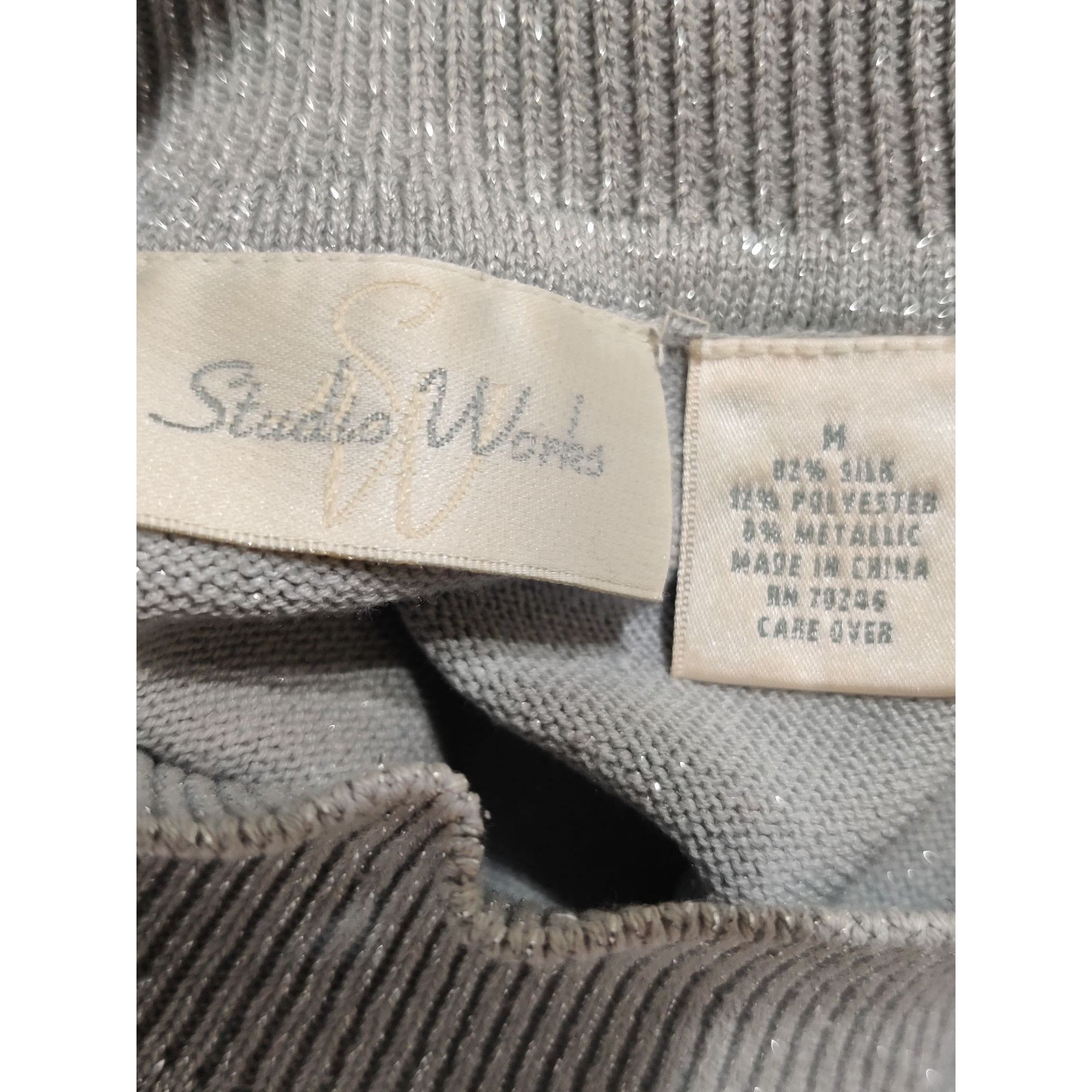 Vintage Studio Work M Womens Silver Tank Sleeveless Mock Neck Vintag Size M / US 6-8 / IT 42-44 - 8 Thumbnail