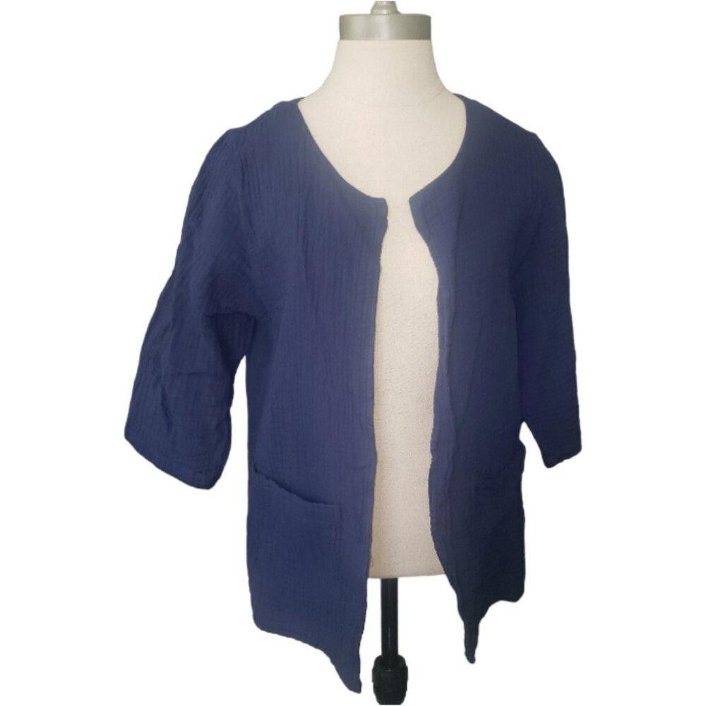 Designer CT1091 Navy Blue Open Bolero Ladies Jacket S/M Size S / US 4 / IT 40 - 1 Thumbnail