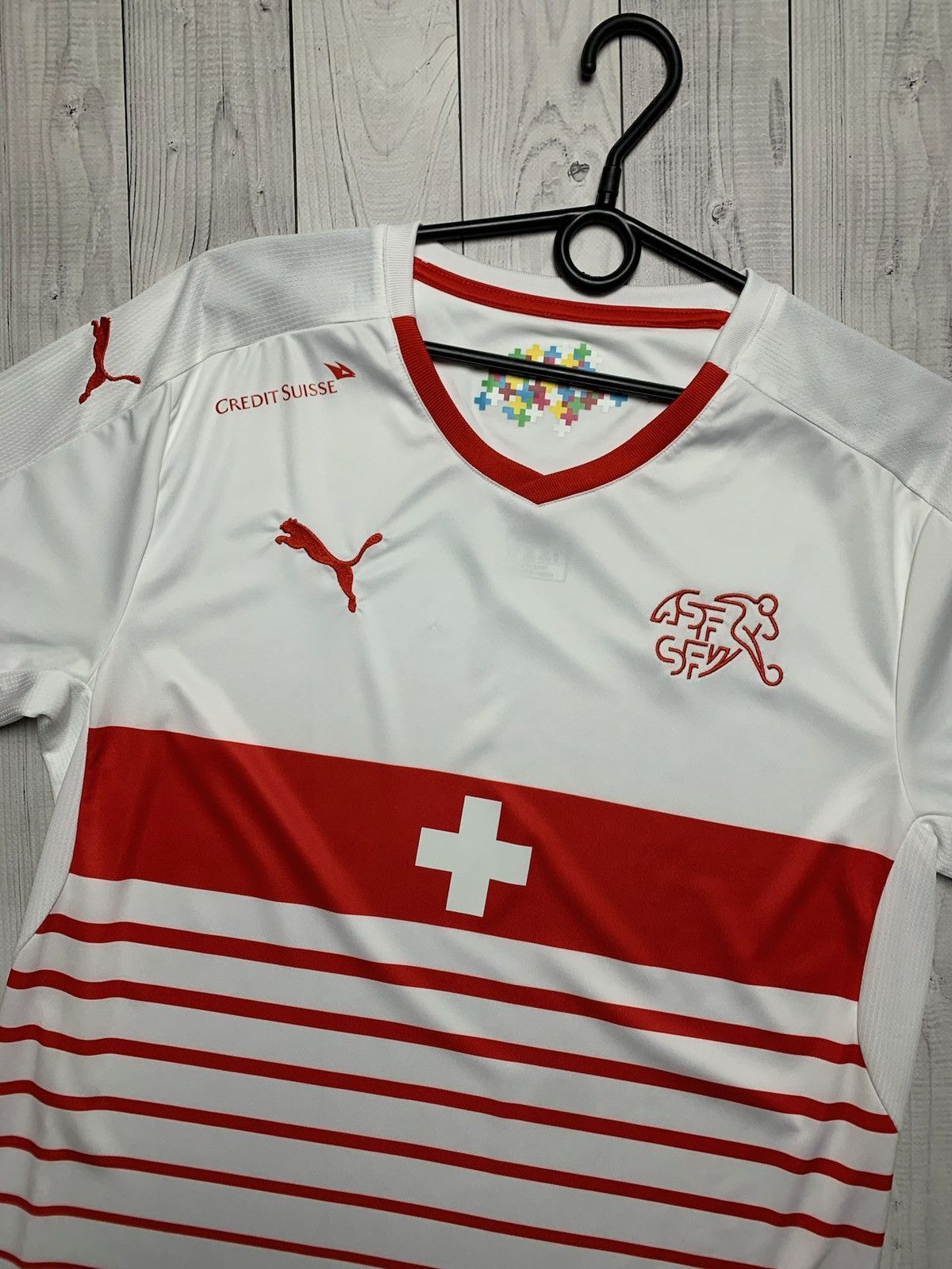 Puma × Vintage Vintage Puma Switzerland soccer jersey size M white Size US M / EU 48-50 / 2 - 2 Thumbnail