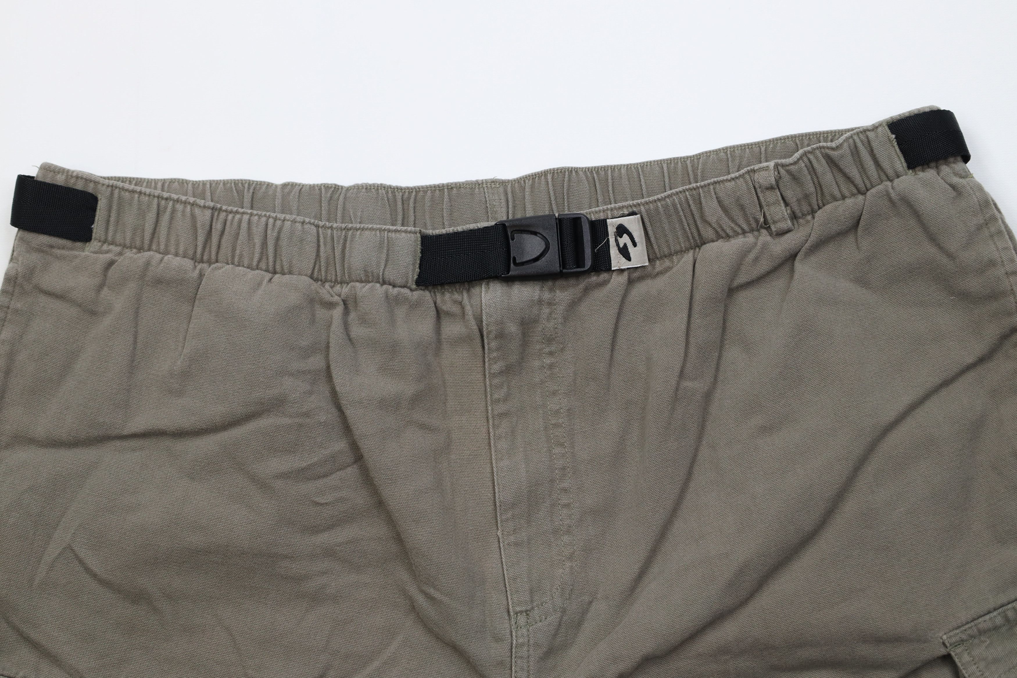 Vintage Vintage 90s Streetwear Belted Above Knee Cargo Shorts Green Size US 34 / EU 50 - 2 Thumbnail