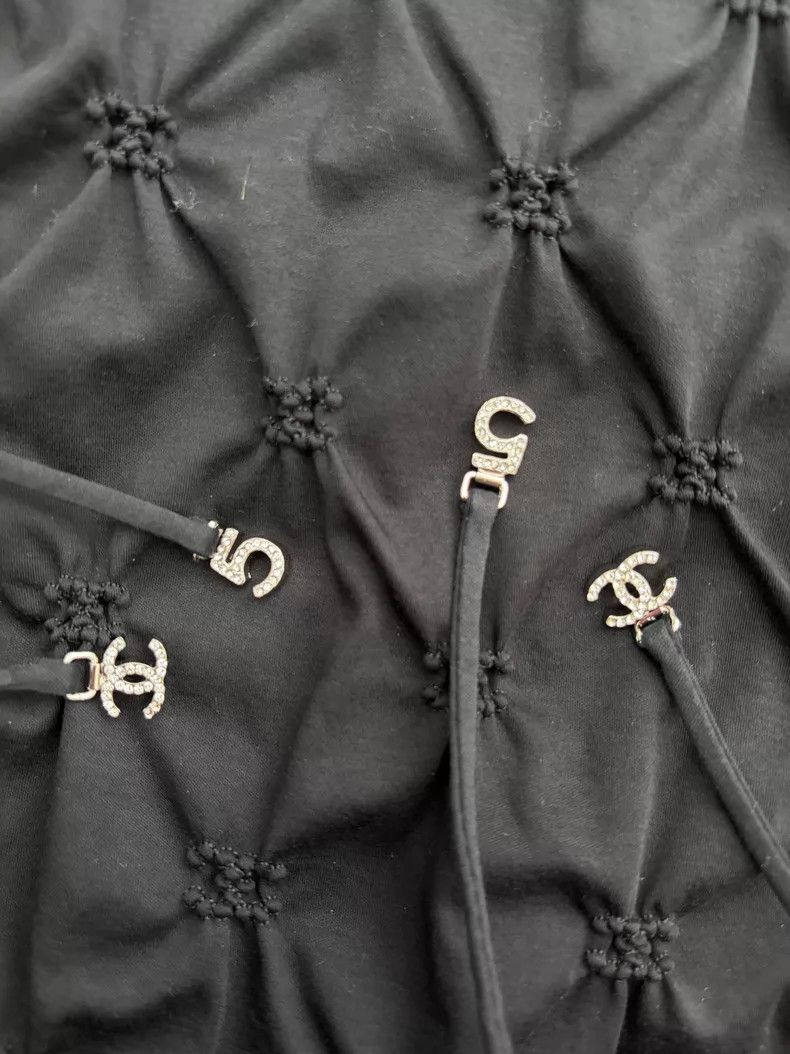 Chanel Chanel Black drawstring pleated T-shirt short-sleeved dres Size XS / US 0-2 / IT 36-38 - 4 Thumbnail