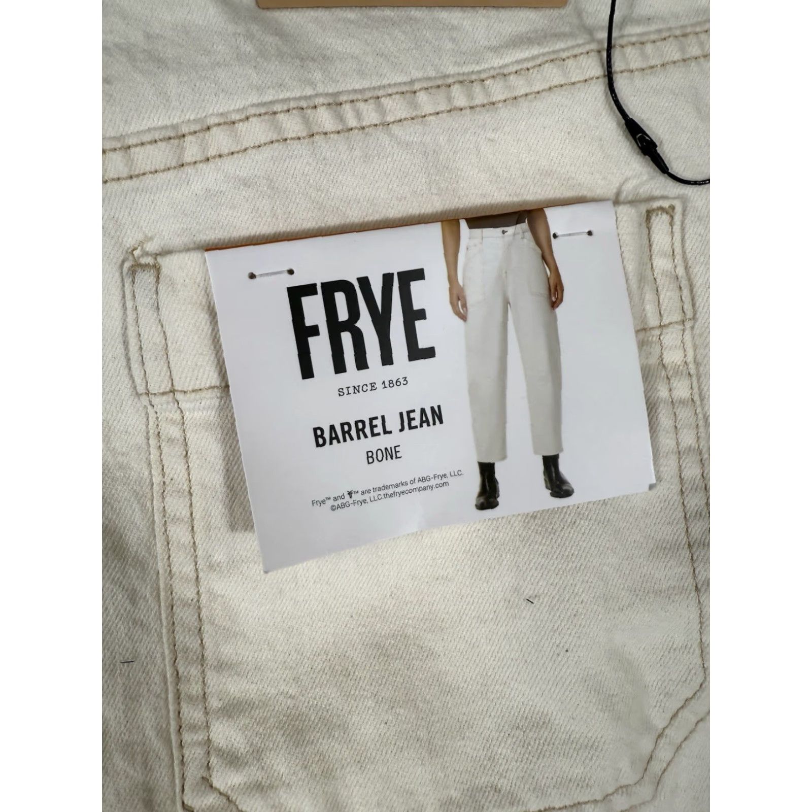 Frye Frye Jeans Barrel Ankle Womens 12 Ivory Stretch Button Fly High Rise NWT Vintage No Size 34" / US 12 / IT 48 - 4 Thumbnail