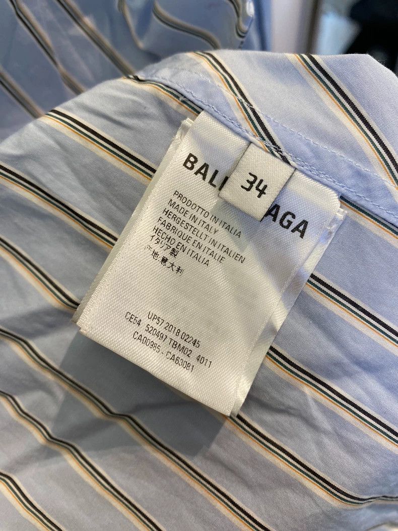 Balenciaga Balenciaga size 34 Blue plaid back letter logo shirt 2504- Size US S / EU 44-46 / 1 - 6 Thumbnail