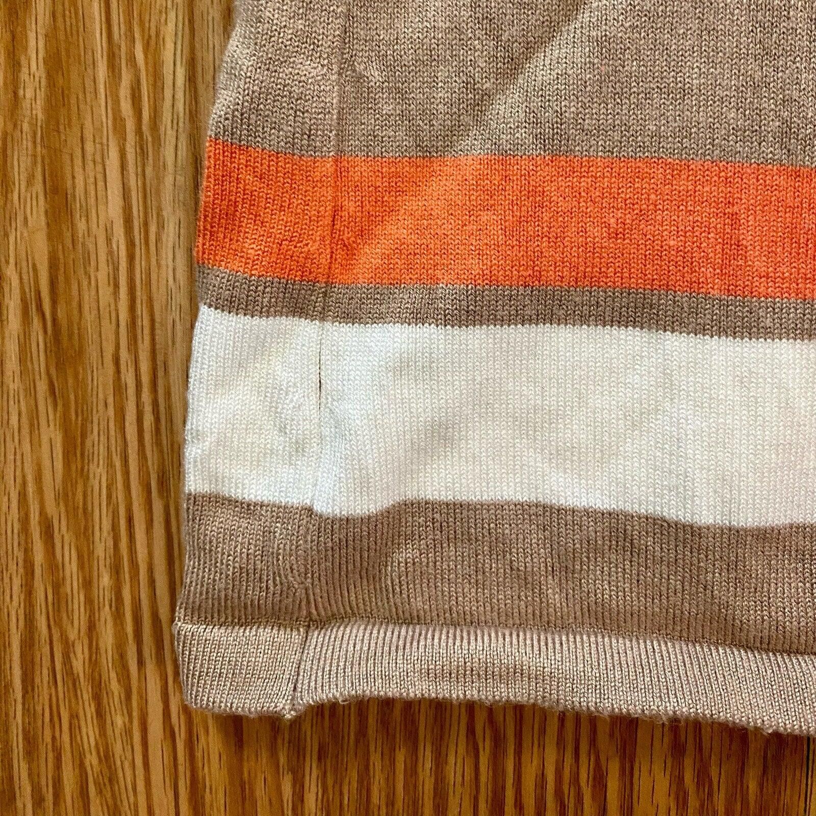 Other Cupio Tan White Striped Sweater Top Womens Medium Size M / US 6-8 / IT 42-44 - 5 Thumbnail