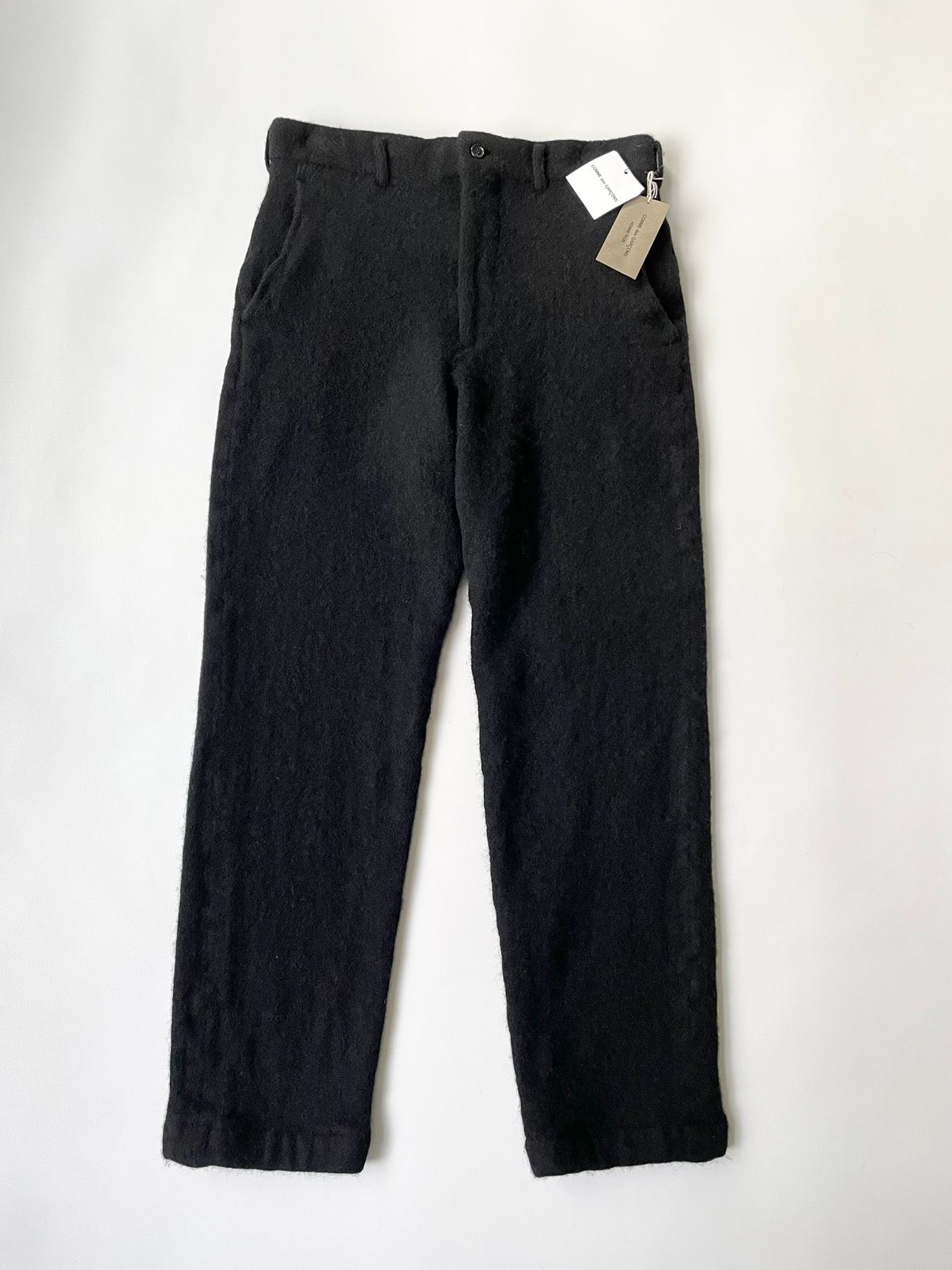 Pre-owned Comme Des Garcons X Comme Des Garcons Homme Plus A/w 22 Boiled Wool Trousers In Black