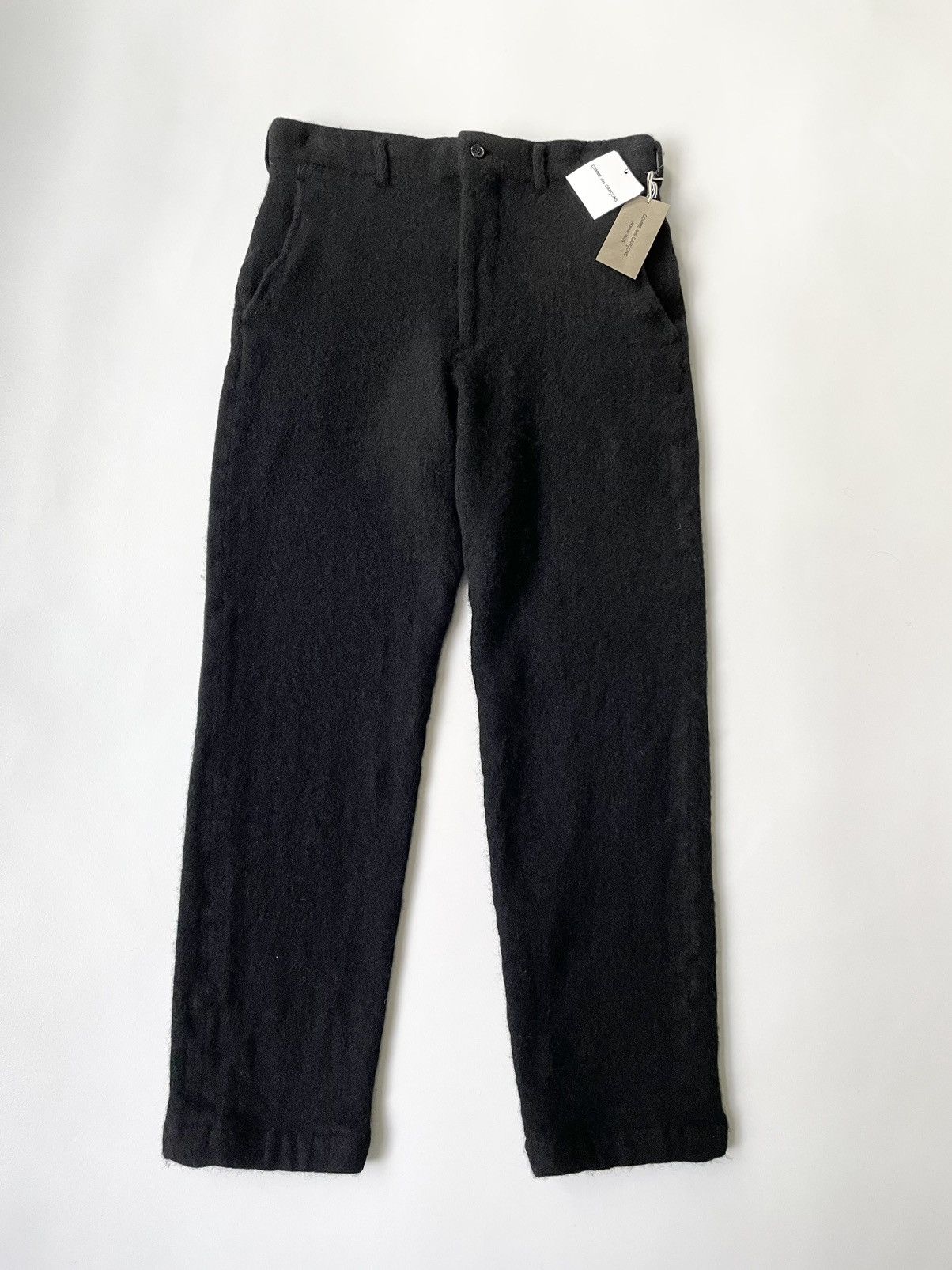 image of Comme Des Garcons x Comme Des Garcons Homme Plus A/w 22 Boiled Wool Trousers in Black (Size 30)