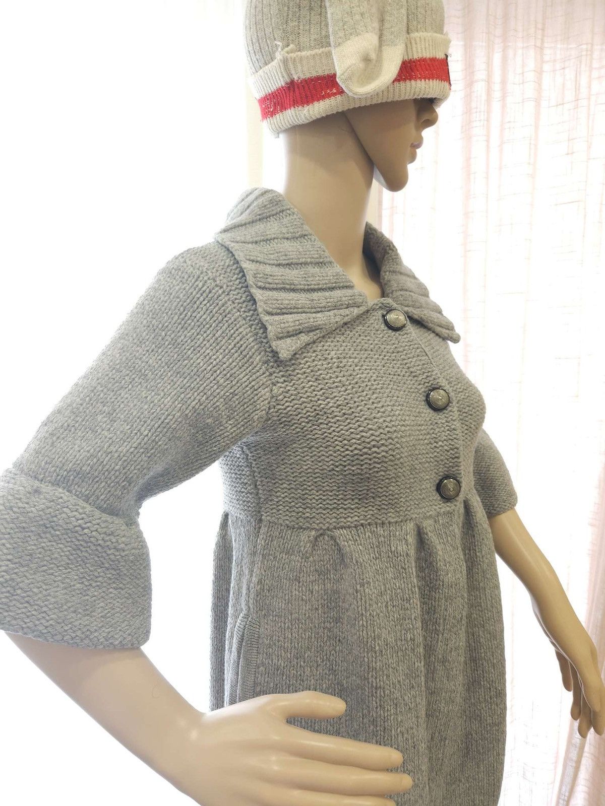 Alice + Olivia × Vintage Alice & Olivia Knit Wool Alpaca Bell Sleeve Cardigan/ Dress Size M / US 6-8 / IT 42-44 - 2 Thumbnail