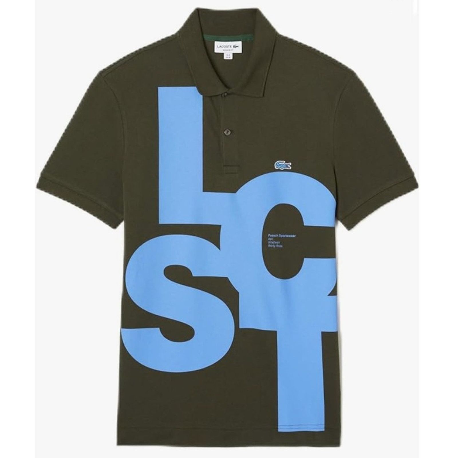 Lacoste Lacoste Men's Regular Contrast Lettering Petit Pique Polo XL Size US XL / EU 56 / 4 - 1 Thumbnail