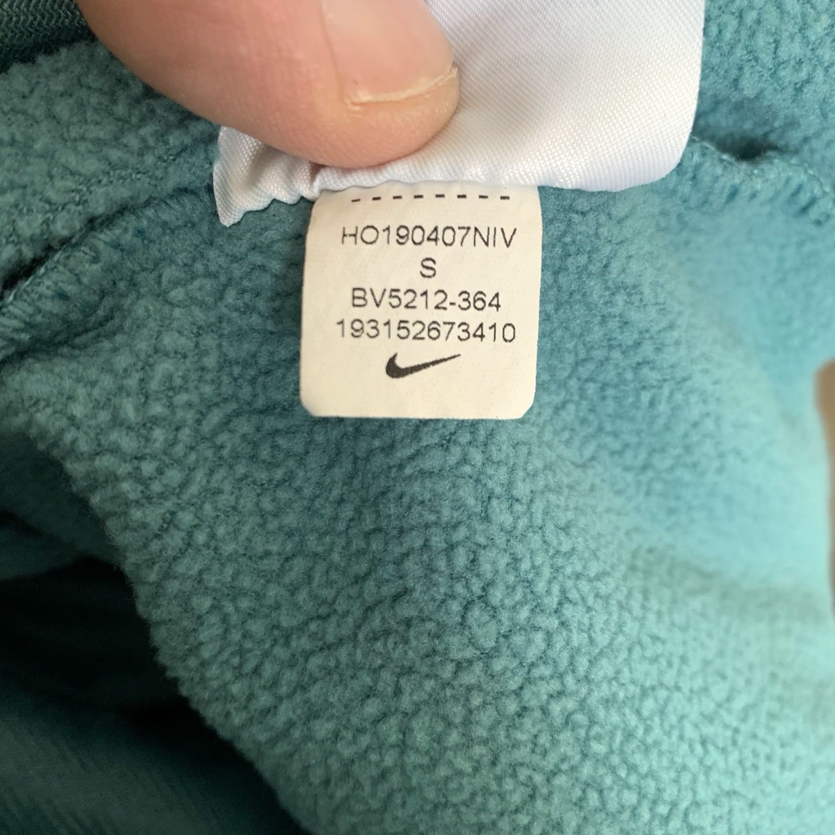 Nike NIKE Therma Fit Logo Hoodie Women Sz Small Teal Green Sweatshirt Pullover Hooded Pockets Logo Athletic Casual Size S / US 4 / IT 40 - 5 Thumbnail