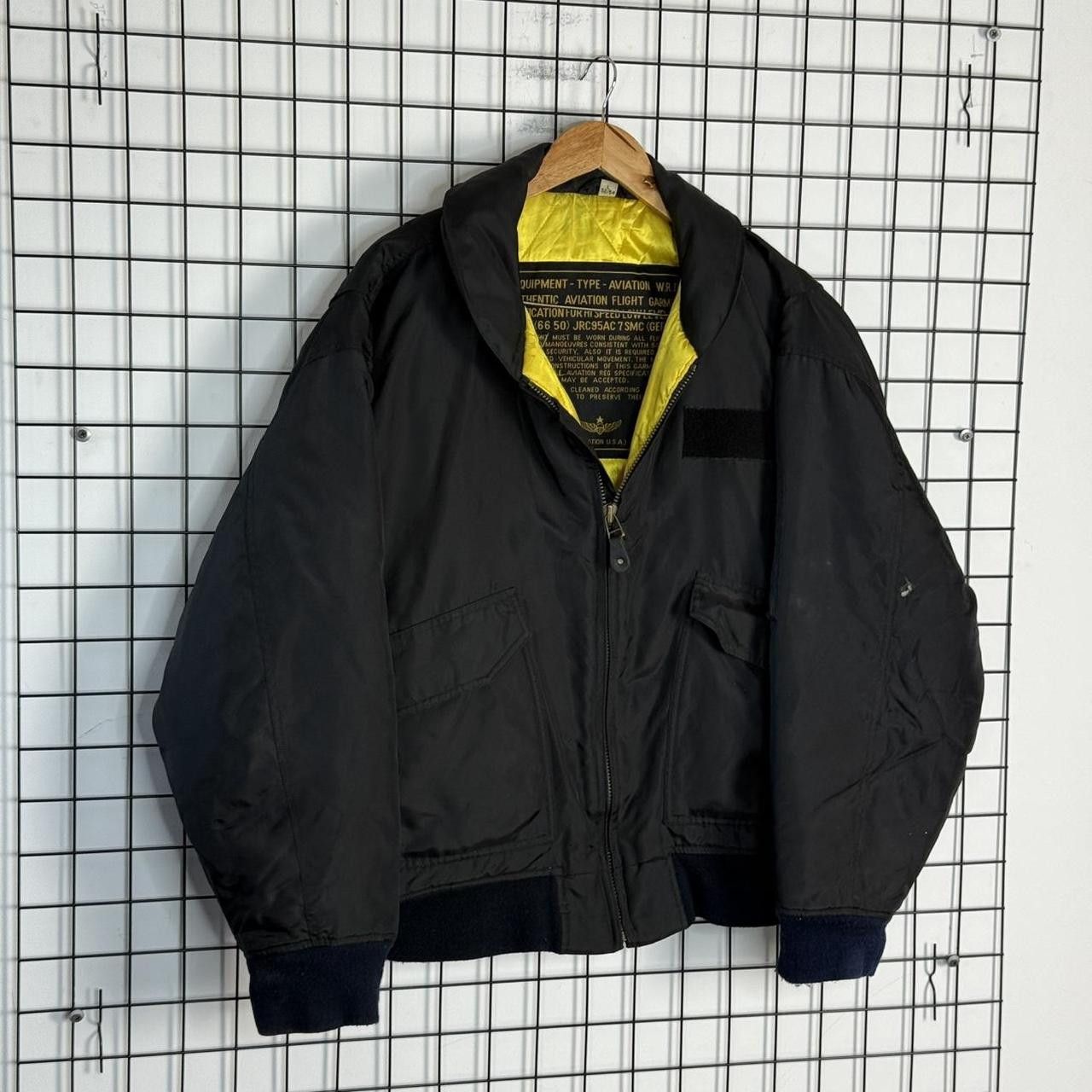 Vintage Vintage 90s Aviation Style Jacket Black Bomber Boxy Size US L / EU 52-54 / 3 - 3 Thumbnail