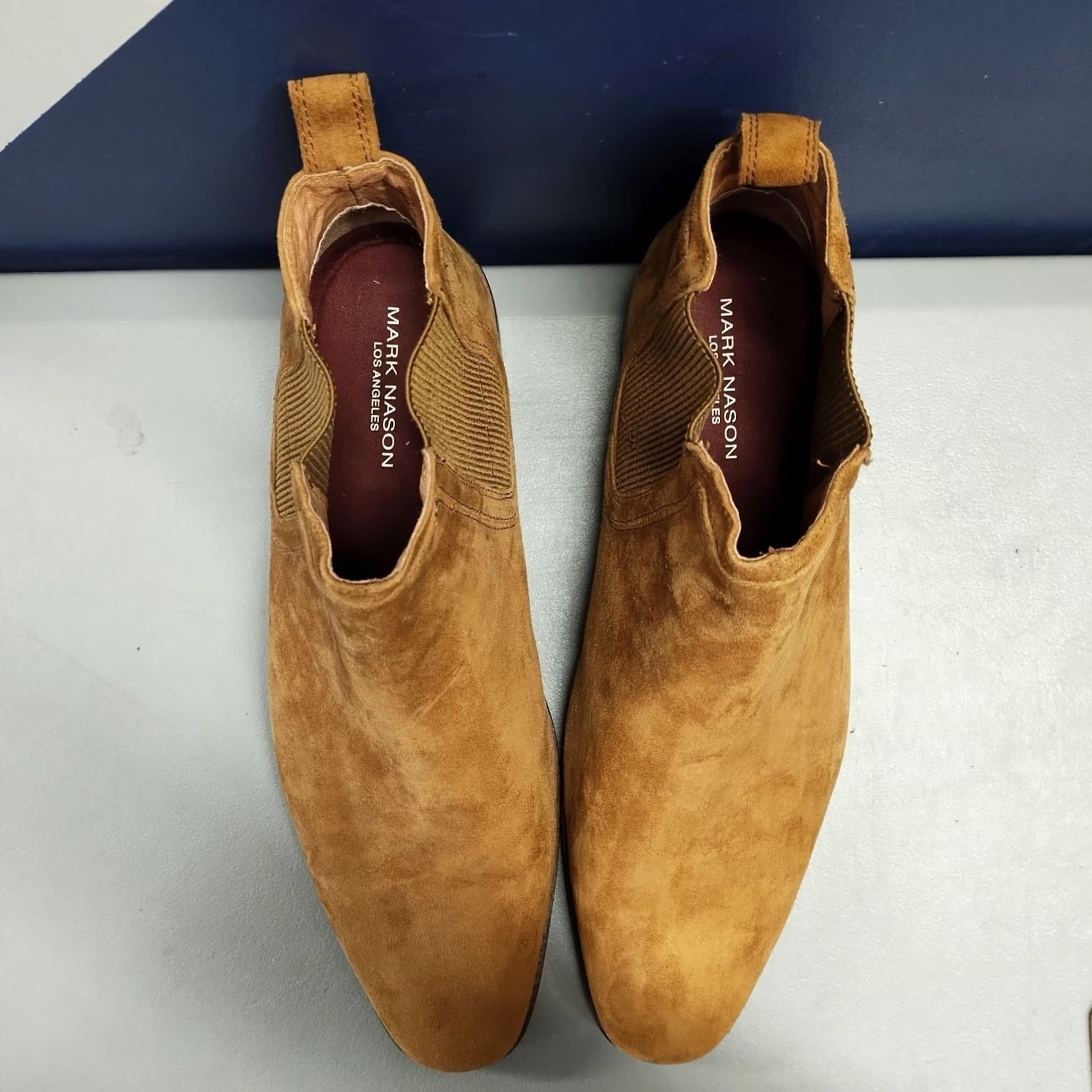 Vintage Mark Nason Chelsea Boots Mens Size 11.5 Brown Leather Almond Toe Slip On 68933 - Pre-Owned Size US 11 / EU 44 - 4 Thumbnail
