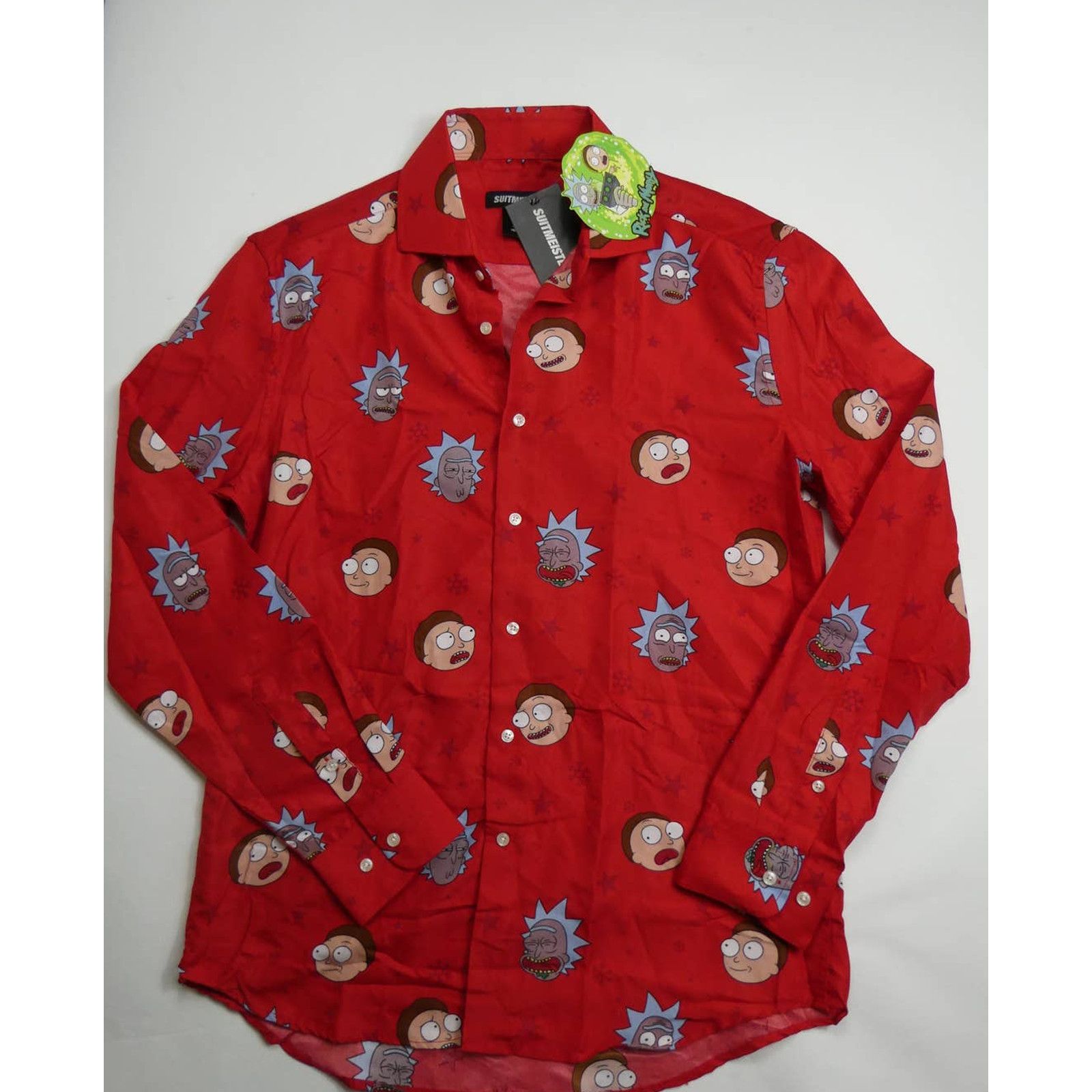 Other Rick & Morty Christmas Long Sleeve Button Down Shirt, MEDIUM Size US M / EU 48-50 / 2 - 1 Thumbnail