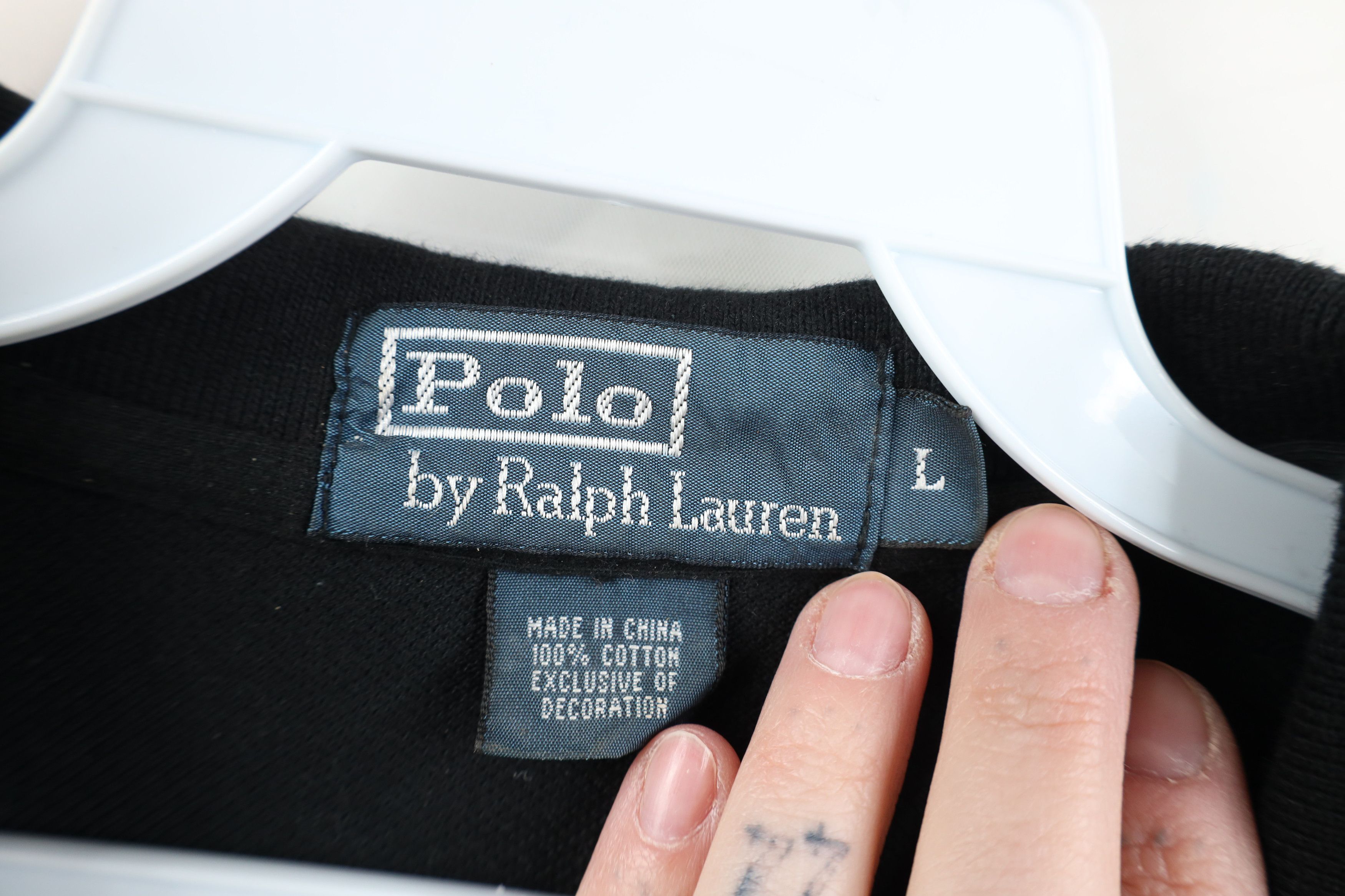 Ralph Lauren Vintage 90s Ralph Lauren Cotton Knit Golf Polo Shirt Black Size US L / EU 52-54 / 3 - 9 Thumbnail