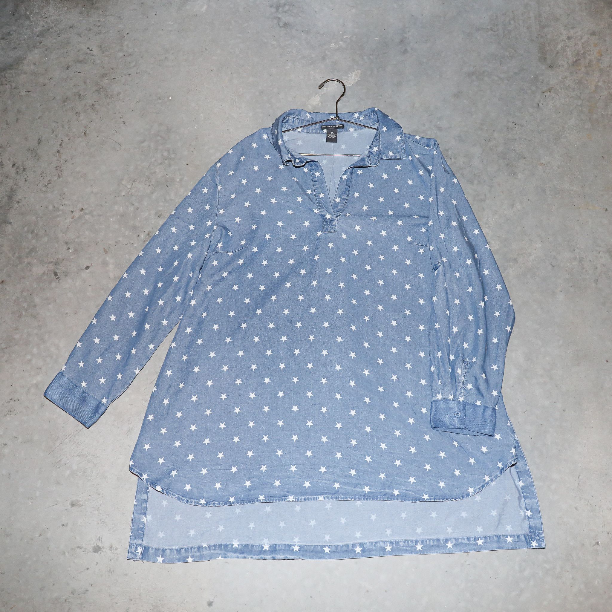 Vintage Blue Denim Star Casual Everyday Shirt Size 3X Size 3XL / US 20-22 - 1 Thumbnail