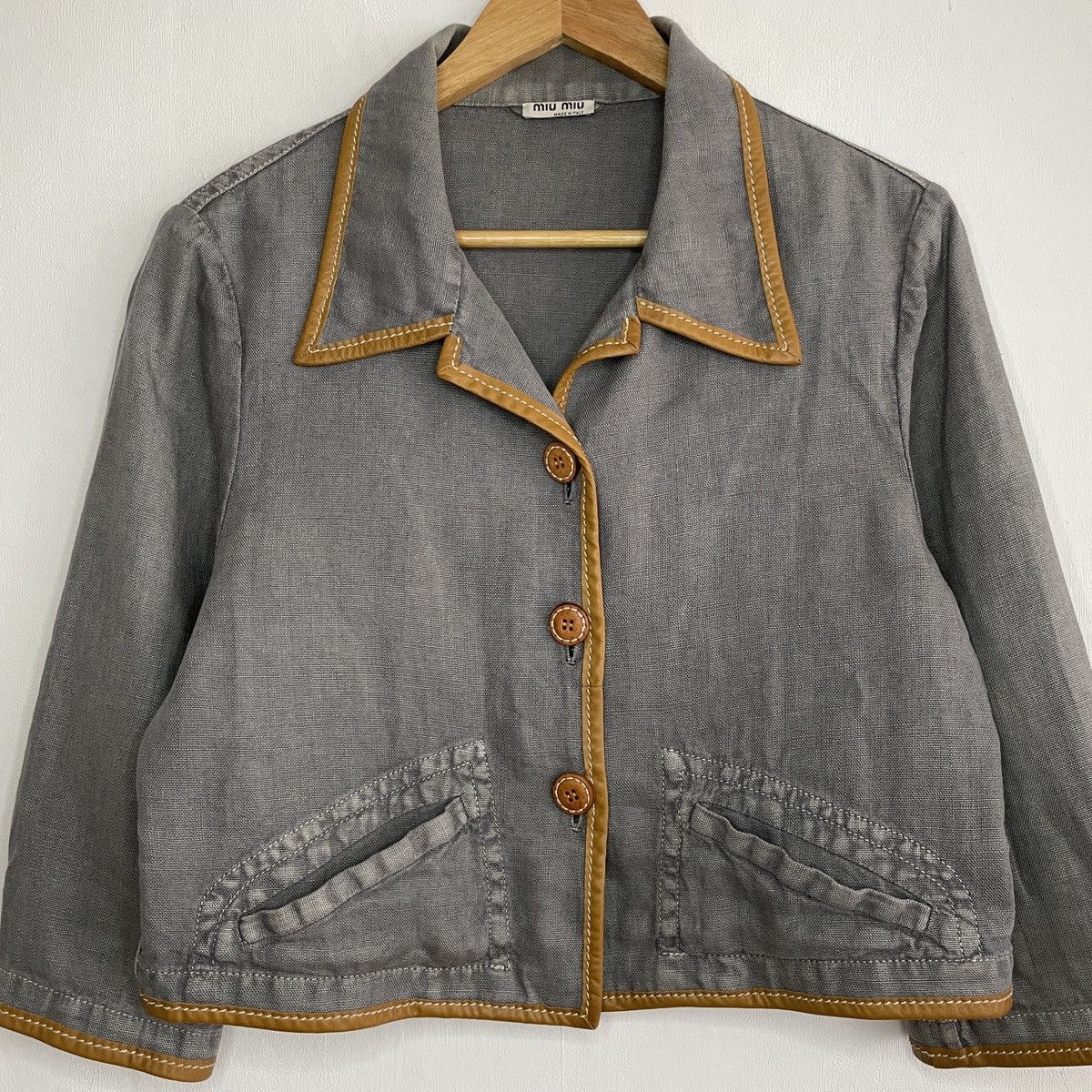 Miu Miu × Vintage Miu Miu Vintage Linen Blazer Size M / US 6-8 / IT 42-44 - 4 Thumbnail
