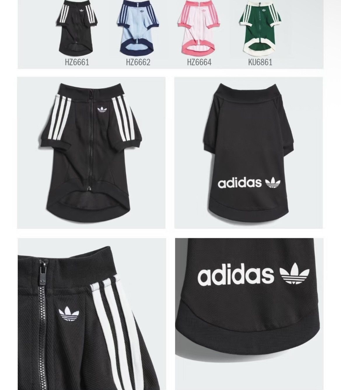 Adidas Adidas Originals Pet Tracksuit Zip-Up Jacket Dog Cat HZ6661 Size ONE SIZE - 5 Thumbnail