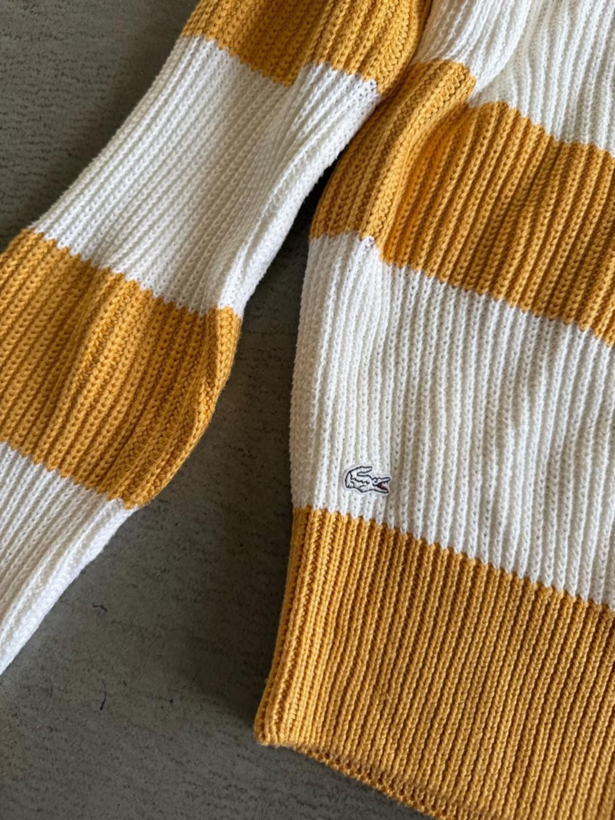 Lacoste Lacoste Live / Stripe Knit Sweater / Gold Ivory Size M / US 6-8 / IT 42-44 - 2 Thumbnail