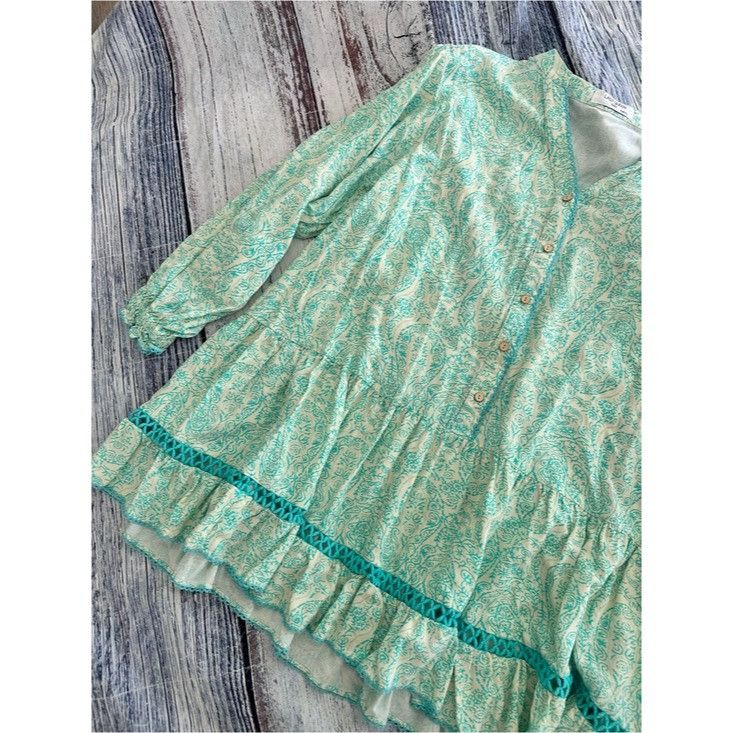 Other Last Queen Paris Green Paisley Button-Front Tiered Mini Dres Size L / US 10 / IT 46 - 3 Thumbnail