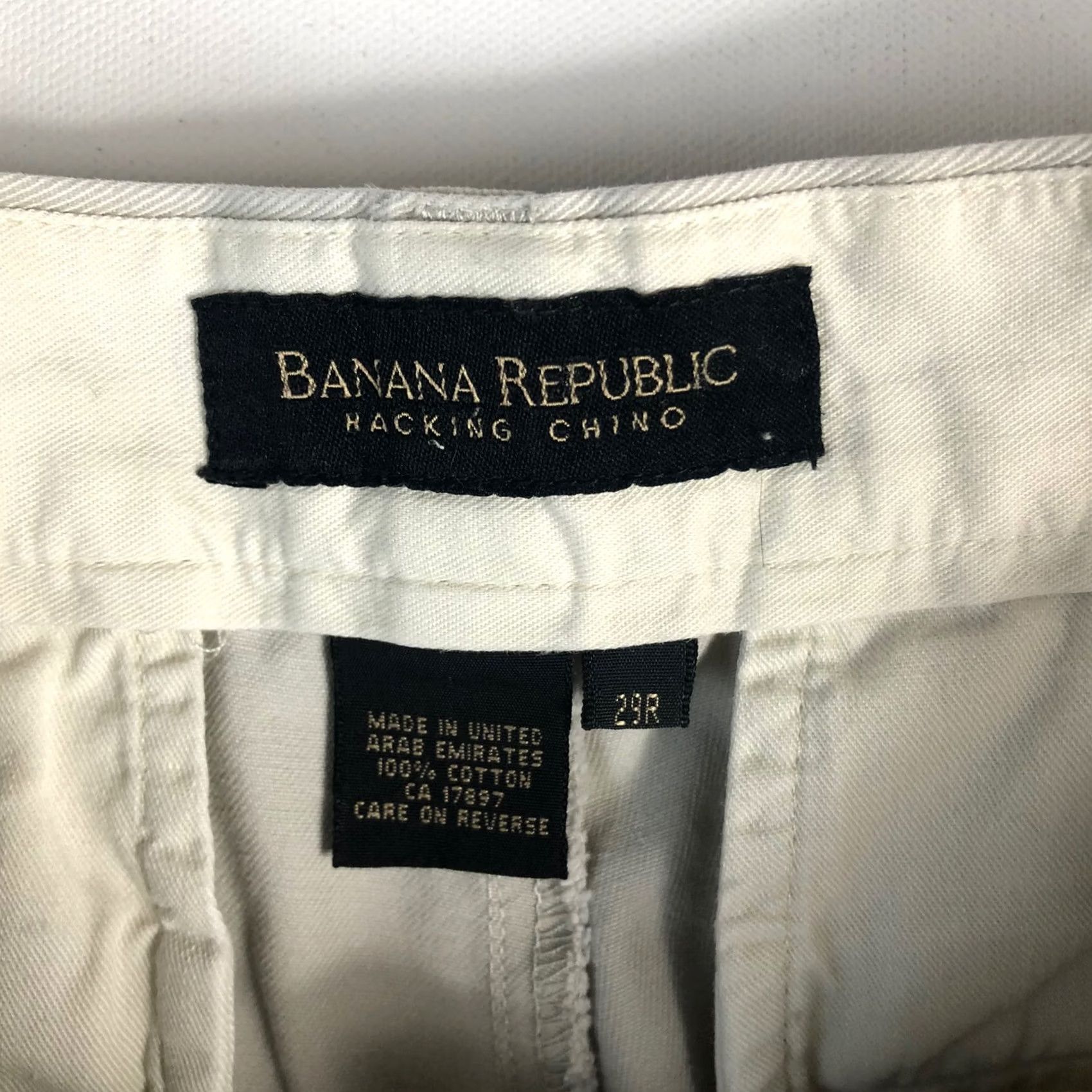 Banana Republic Banana Republic Hacking Chino Pants Beige Mens 29R 100% Cotton Preppy Size US 29 - 4 Thumbnail
