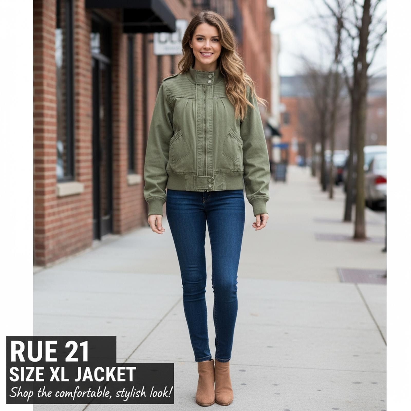 rue21 Rue 21 Women's Olive Green Military Style Jacket Size XL Size XL / US 12-14 / IT 48-50 - 1 Thumbnail