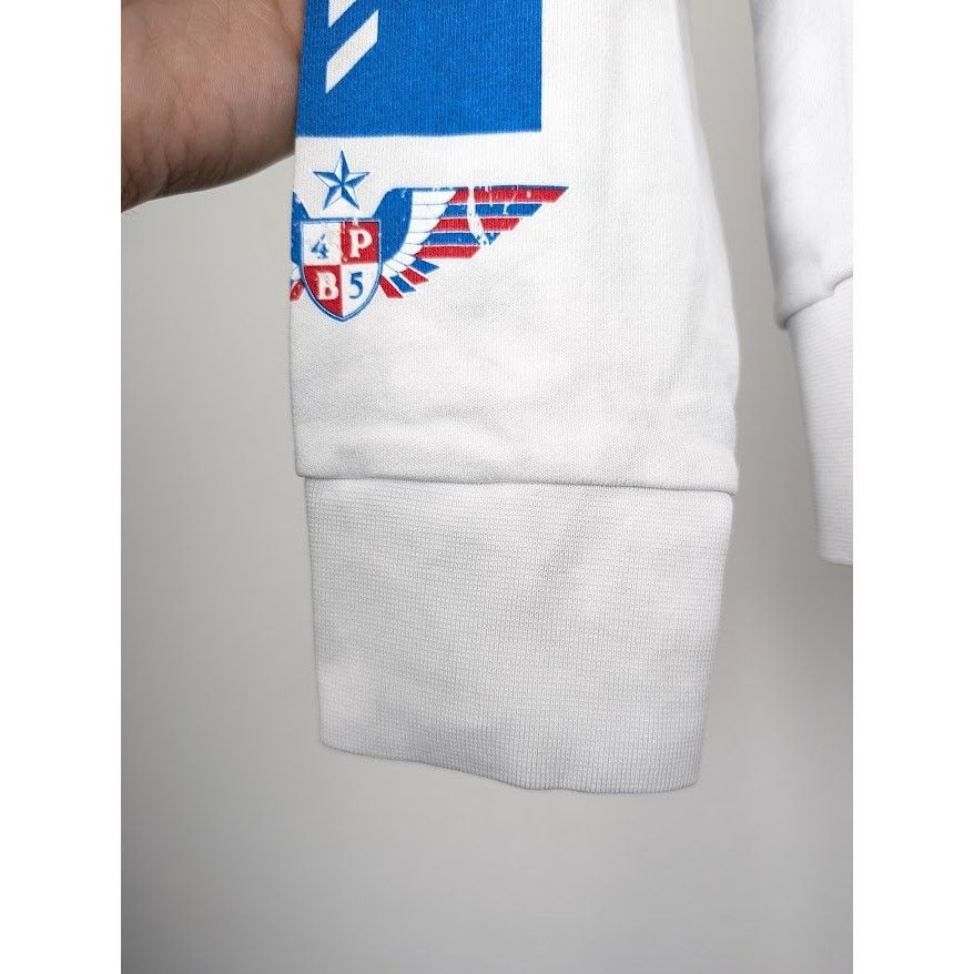 Balmain o1rshd1 Pullover Hoodie with airplane Print in White Size US M / EU 48-50 / 2 - 8 Thumbnail