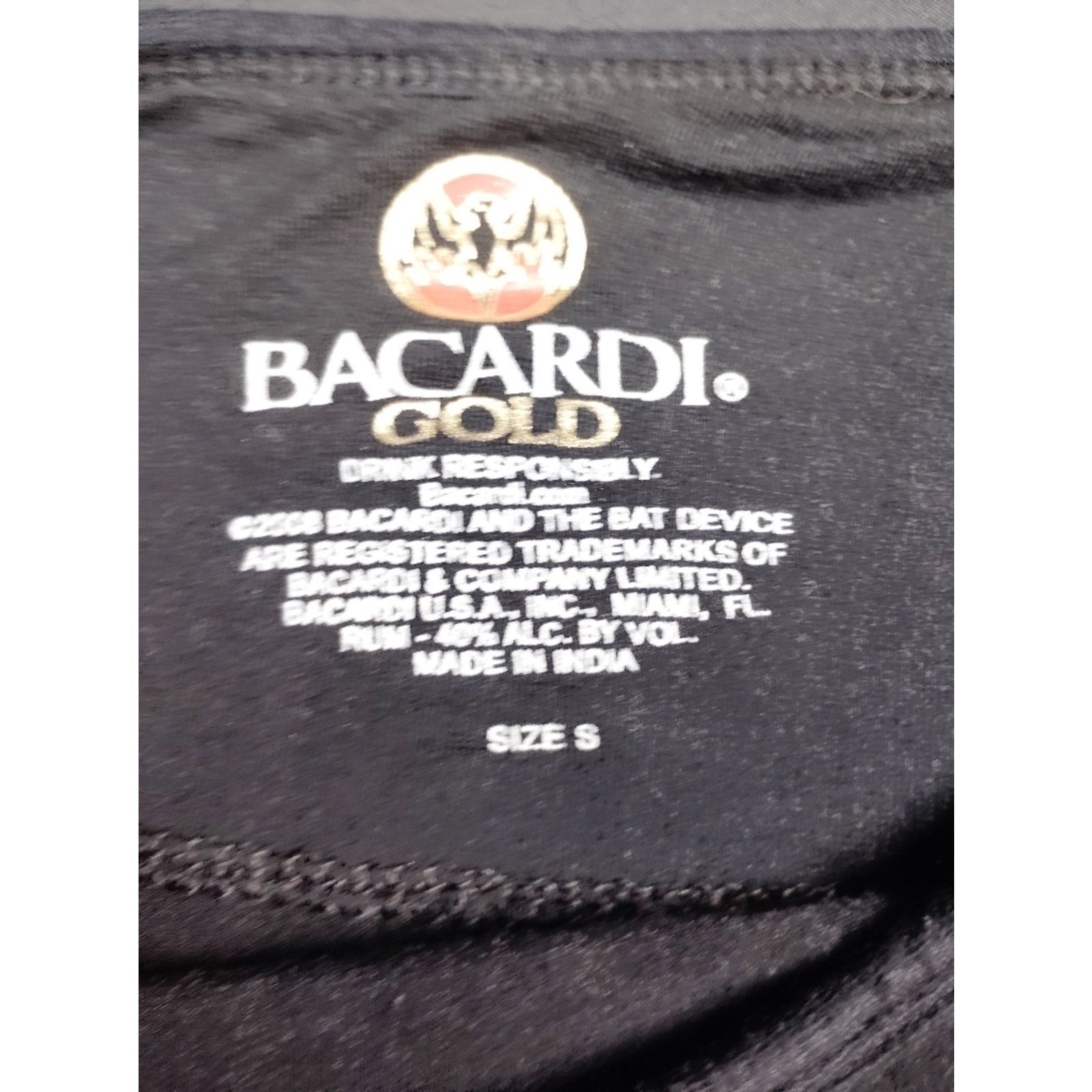 Bacardi Bacardi Black Tee with Gold Bat Logo Size S / US 4 / IT 40 - 3 Thumbnail