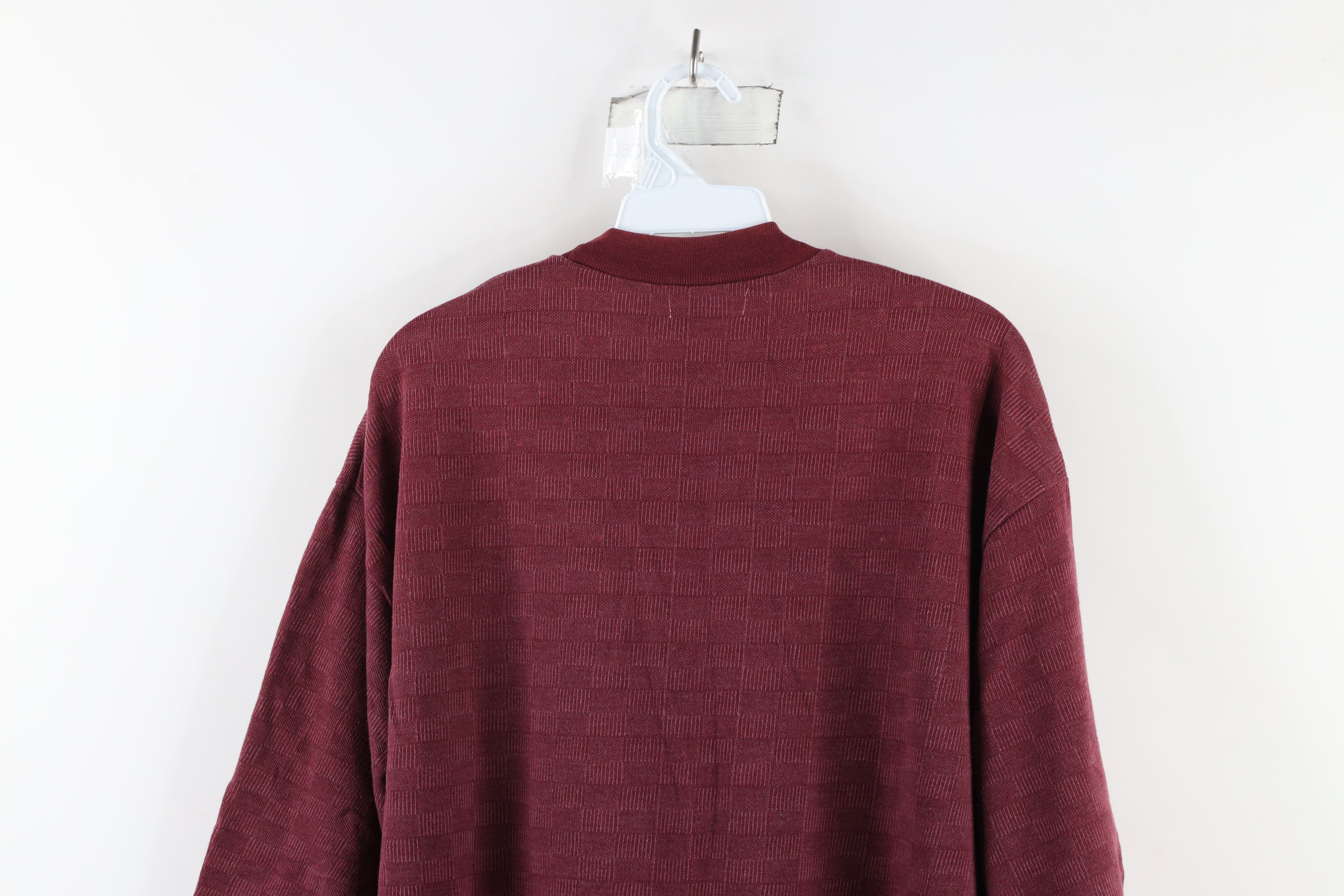 Vintage Vintage 90s Streetwear Fit Checkered Knit Pocket T-Shirt Red Size US L / EU 52-54 / 3 - 8 Thumbnail
