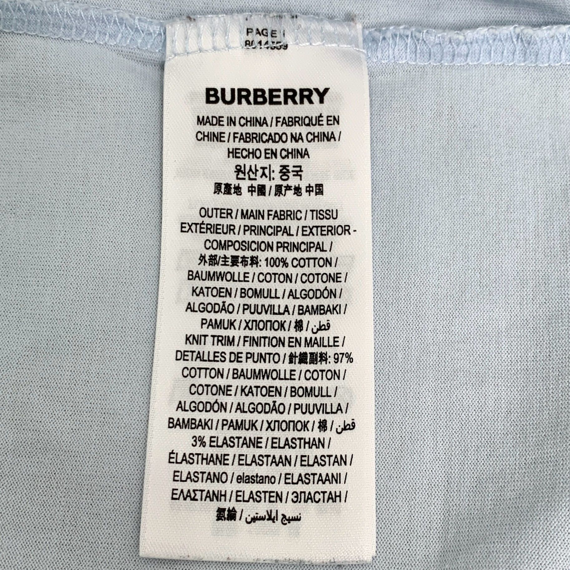 Burberry [Burberry] Light Blue TB Embroidered Cotton T-Shirt M Size US M / EU 48-50 / 2 - 3 Thumbnail
