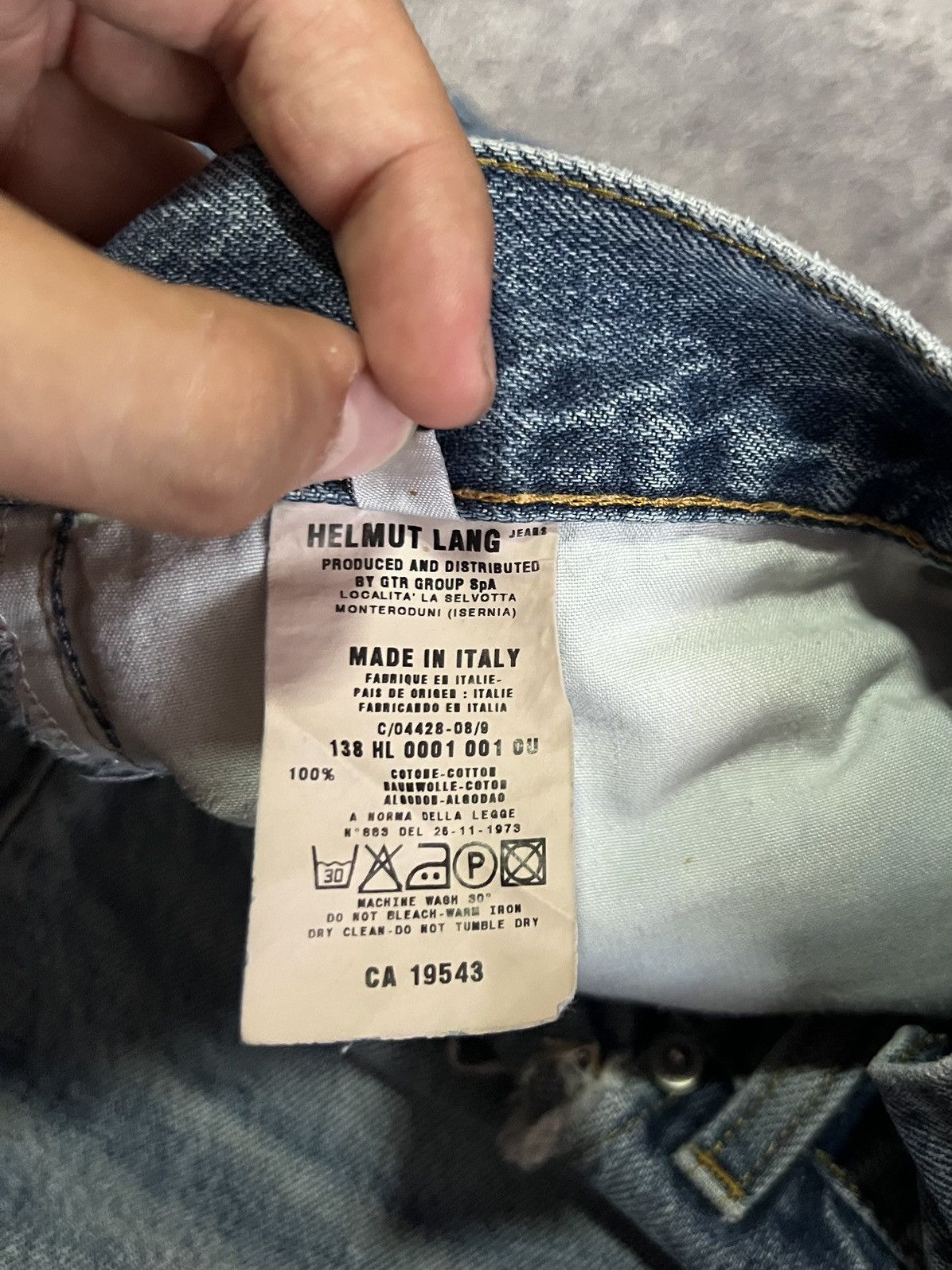 Helmut Lang Helmut Lang SS99 Jeans Classic Cut Washed Denim Distressed Size US 33 - 11 Thumbnail