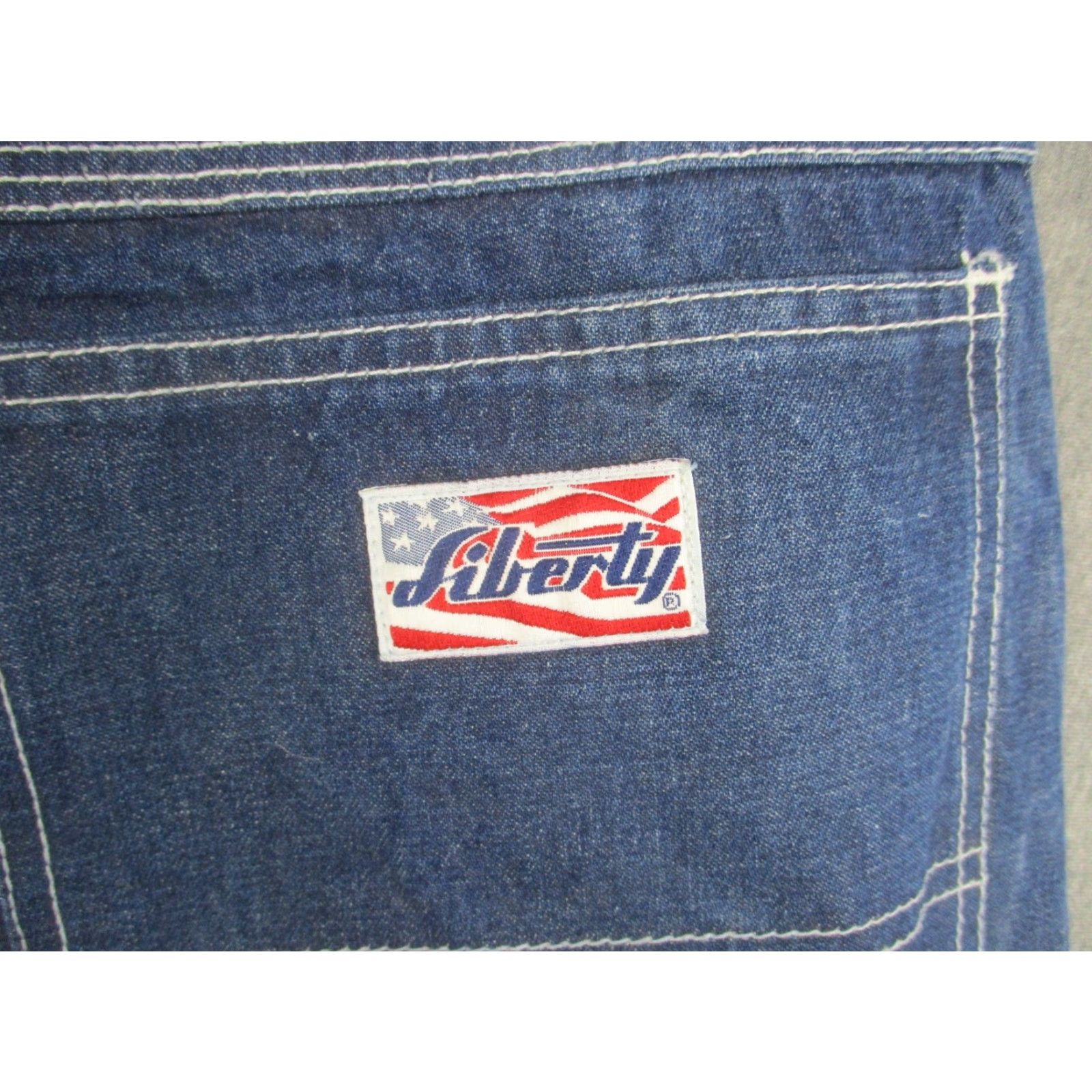 Denime Liberty Jeans Mens 30x28 Blue Relaxed Fit Denim Workwear PANTS Carpenter Straight Pocket Hammer Loop Mens Size US 30 / EU 46 - 7 Thumbnail