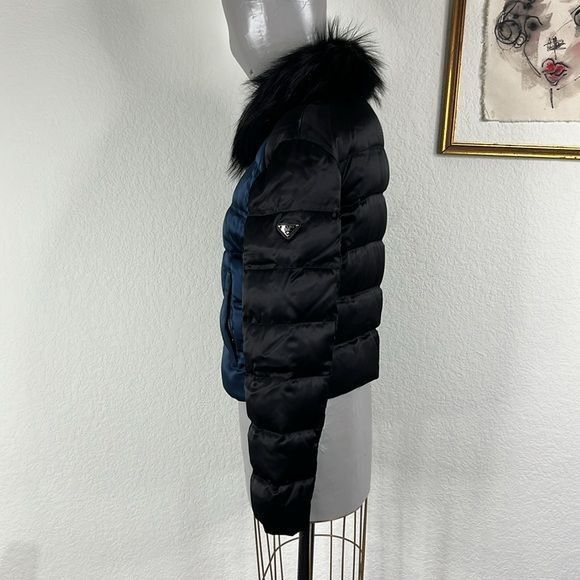 Prada Prada Dual Color Satin Down Fox Fur Collar Puffer Jacket Log Size XS / US 0-2 / IT 36-38 - 5 Thumbnail