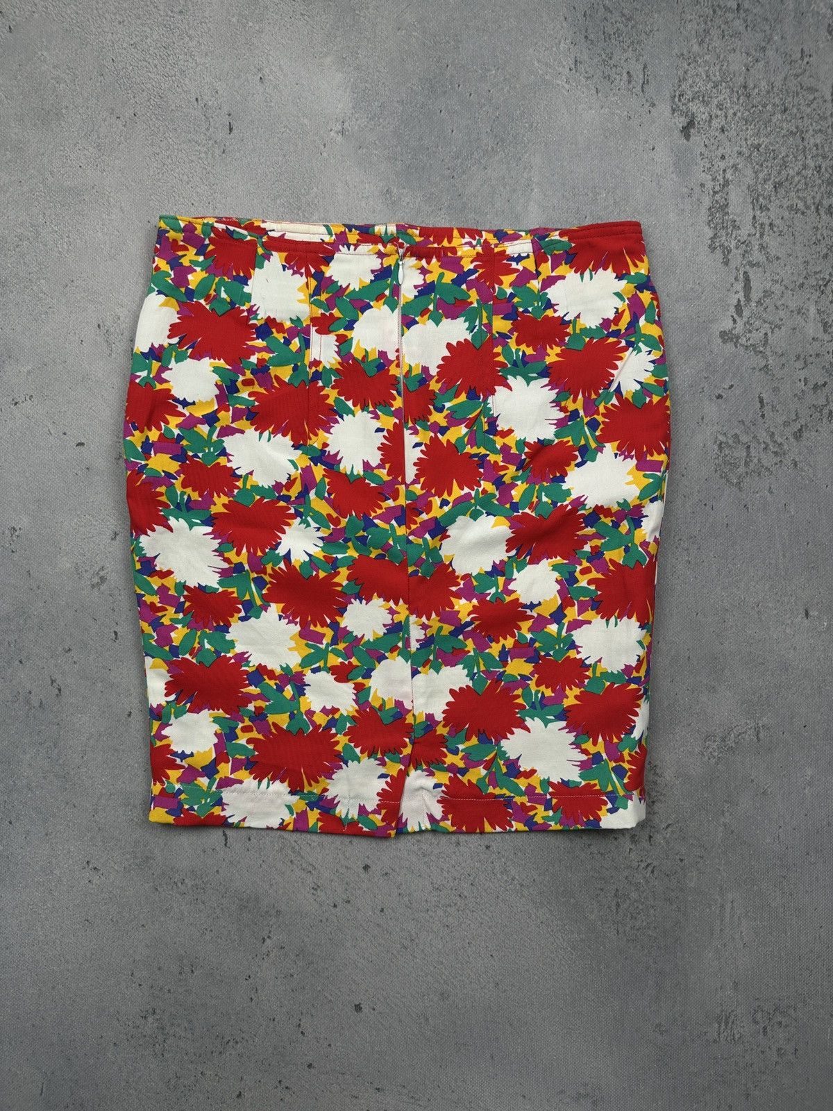 Escada Vintage Escada by Margaretha Floral Print Cotton Mini Skirt Size 32" / US 10 / IT 46 - 2 Thumbnail
