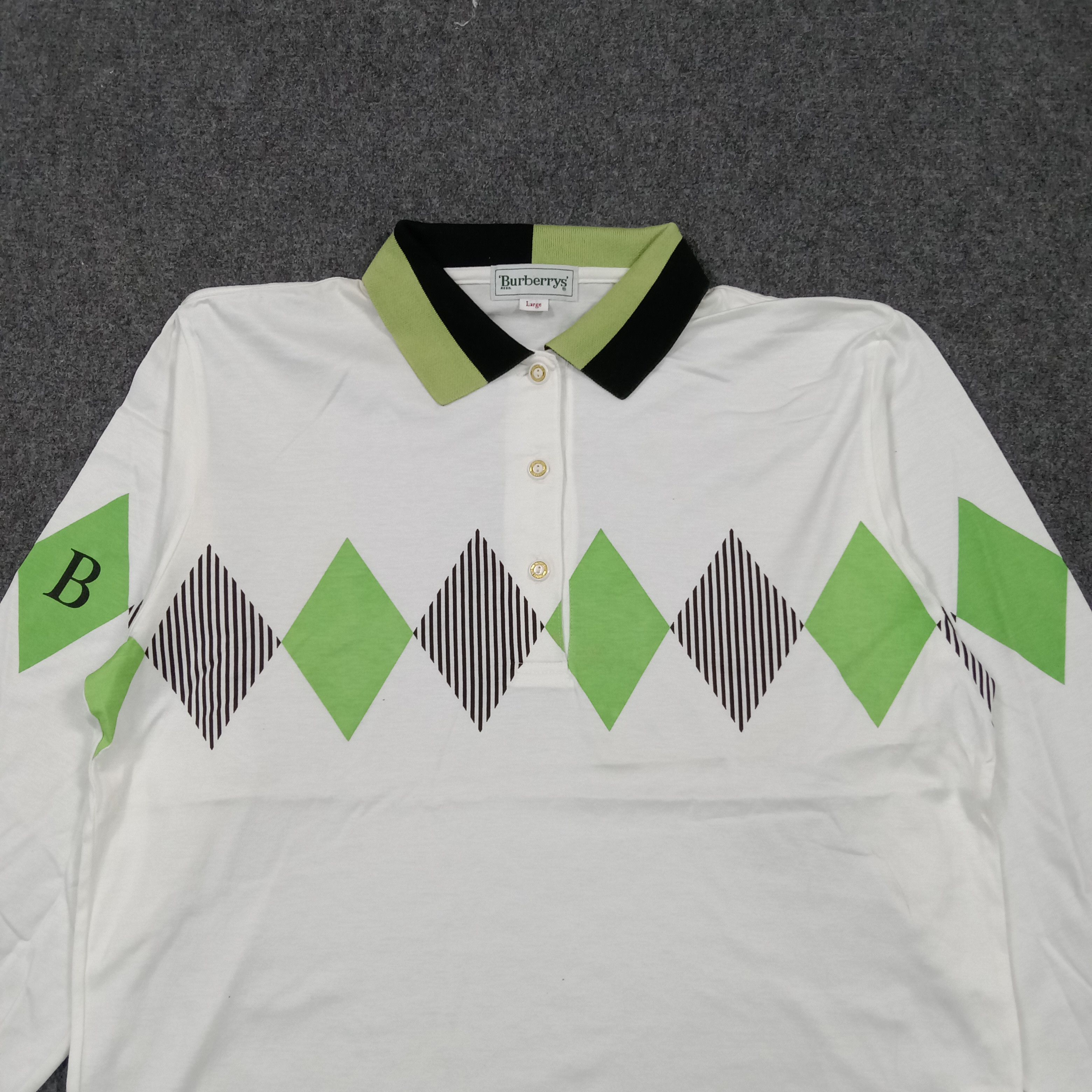 Burberry VINTAGE 90s Burberry's Long Sleeve Polos C276N72 Size US M / EU 48-50 / 2 - 2 Thumbnail