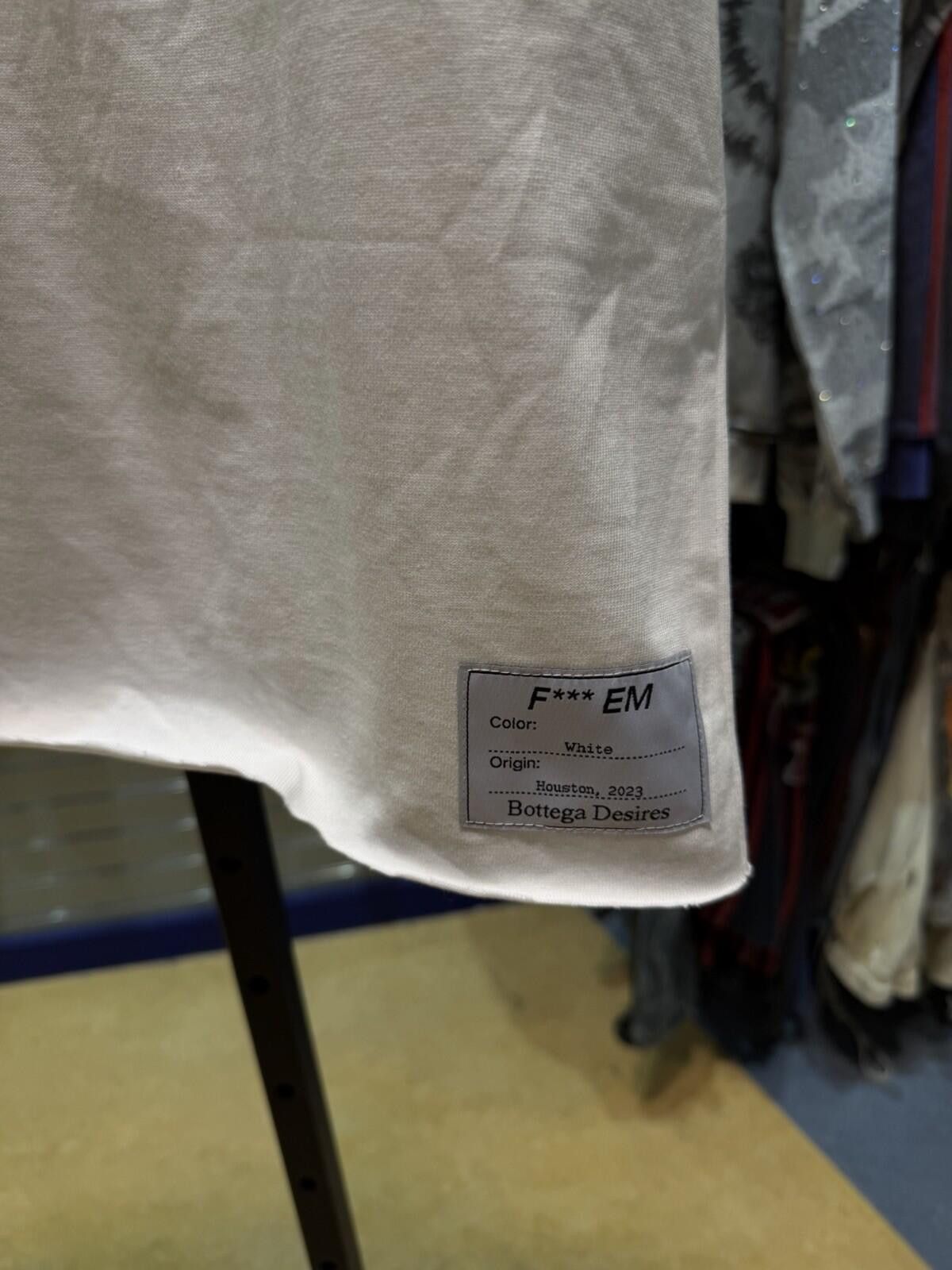 Bottega Desires Bottega Desires Tee T-Shirt F**k Joke (M) White Black Size US M / EU 48-50 / 2 - 9 Thumbnail