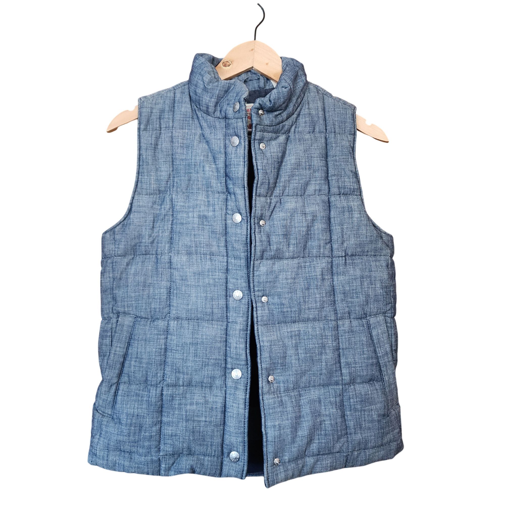 Levi's Levis Womens XS Quilted Blue Denim Vest Buffalo Plaid Lining Size XS / US 0-2 / IT 36-38 - 1 Thumbnail