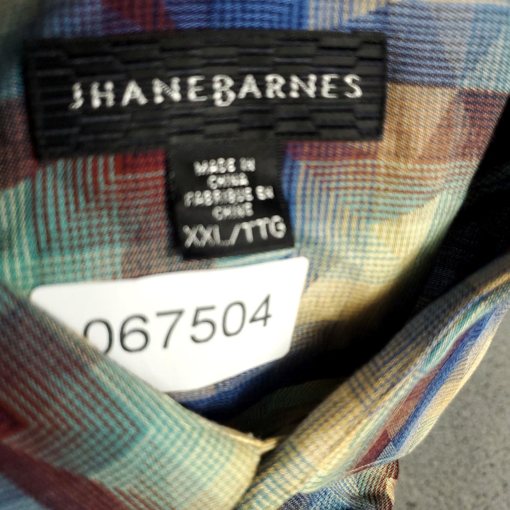 Vintage Jhane Barnes Shirt Mens 2XL Blue Brown Abstract Casual Button Up Long Sleeve Geometric Pattern Modern Classic Preppy Business Workwear Size US XXL / EU 58 / 5 - 7 Thumbnail
