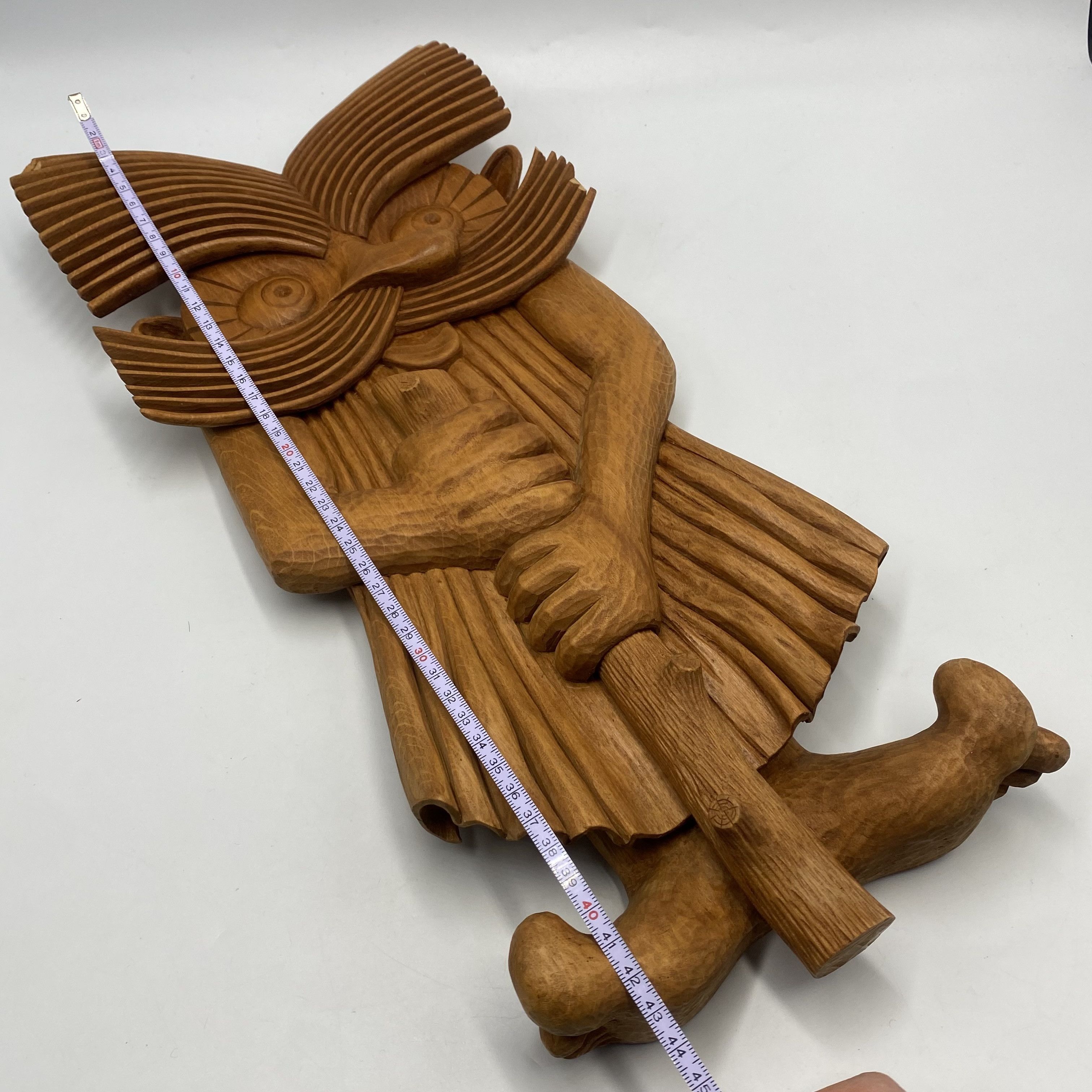 Vintage Hand Carved Wooden Figure Domovoi Wall Art Slavic Folk Art Size ONE SIZE - 4 Thumbnail