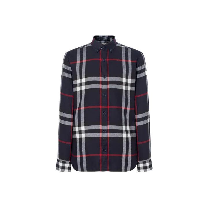Burberry Burberry Blue Plaid Button-Up Long Sleeve Shirt Size US S / EU 44-46 / 1 - 1 Thumbnail