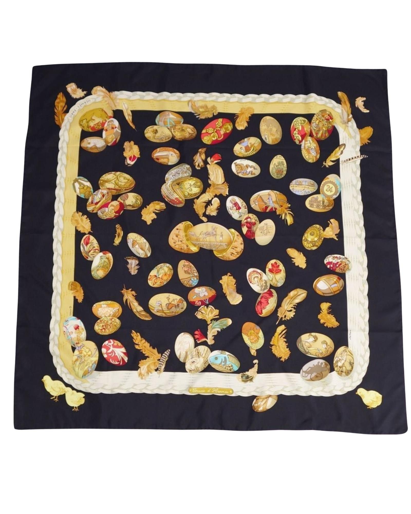 image of Hermes Luxurious Silk Scarf With Vibrant Design, Women's