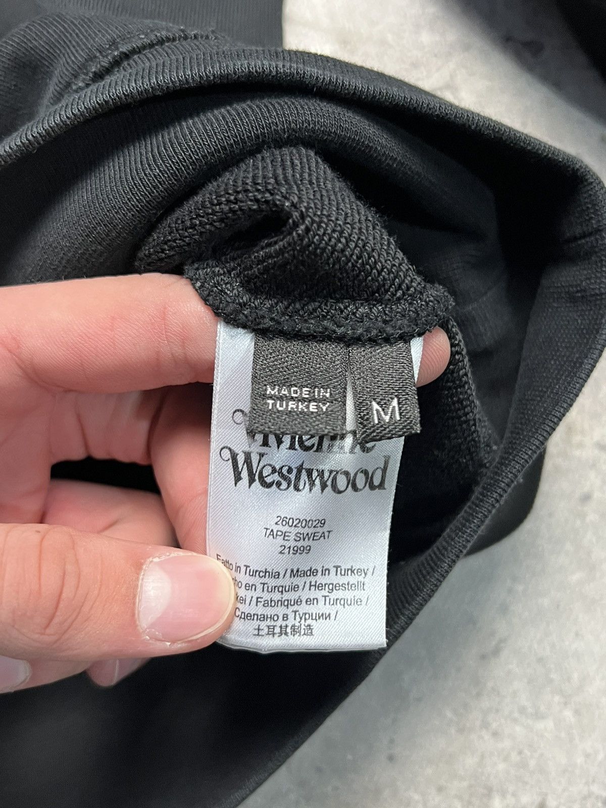 Vivienne Westwood Men's Black Vivienne Westwood Taped Sweatshirt Size US M / EU 48-50 / 2 - 8 Thumbnail