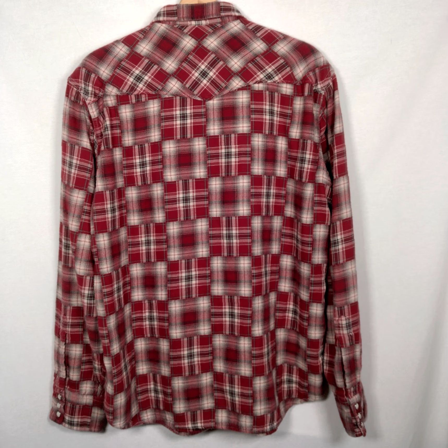 Lucky Brand Lucky Brand Shirt Western Flannel Patchwork Print Pearl Snap L Read Men Large Red Cotton Plaid Cowboy Workwear Sweatshirt? Size US L / EU 52-54 / 3 - 4 Thumbnail